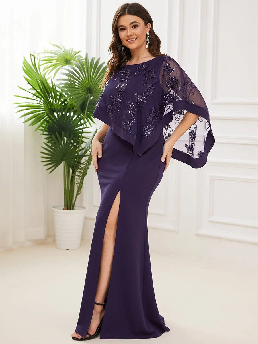Karmen evening dress with split size 18 in dark purple Express NZ wide