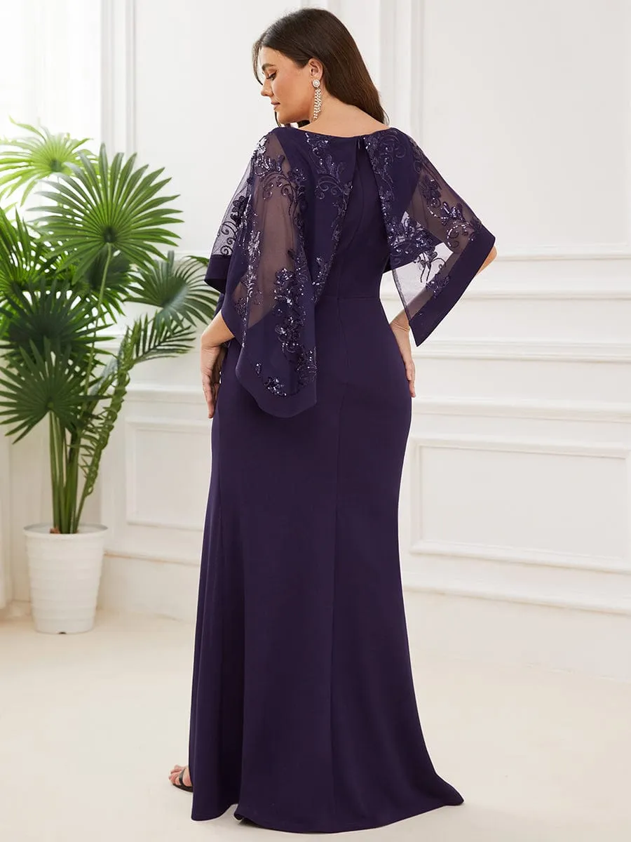 Karmen evening dress with split size 18 in dark purple Express NZ wide