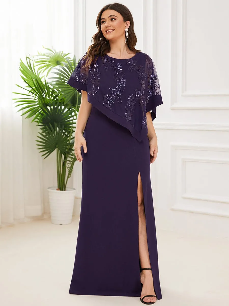 Karmen evening dress with split size 18 in dark purple Express NZ wide