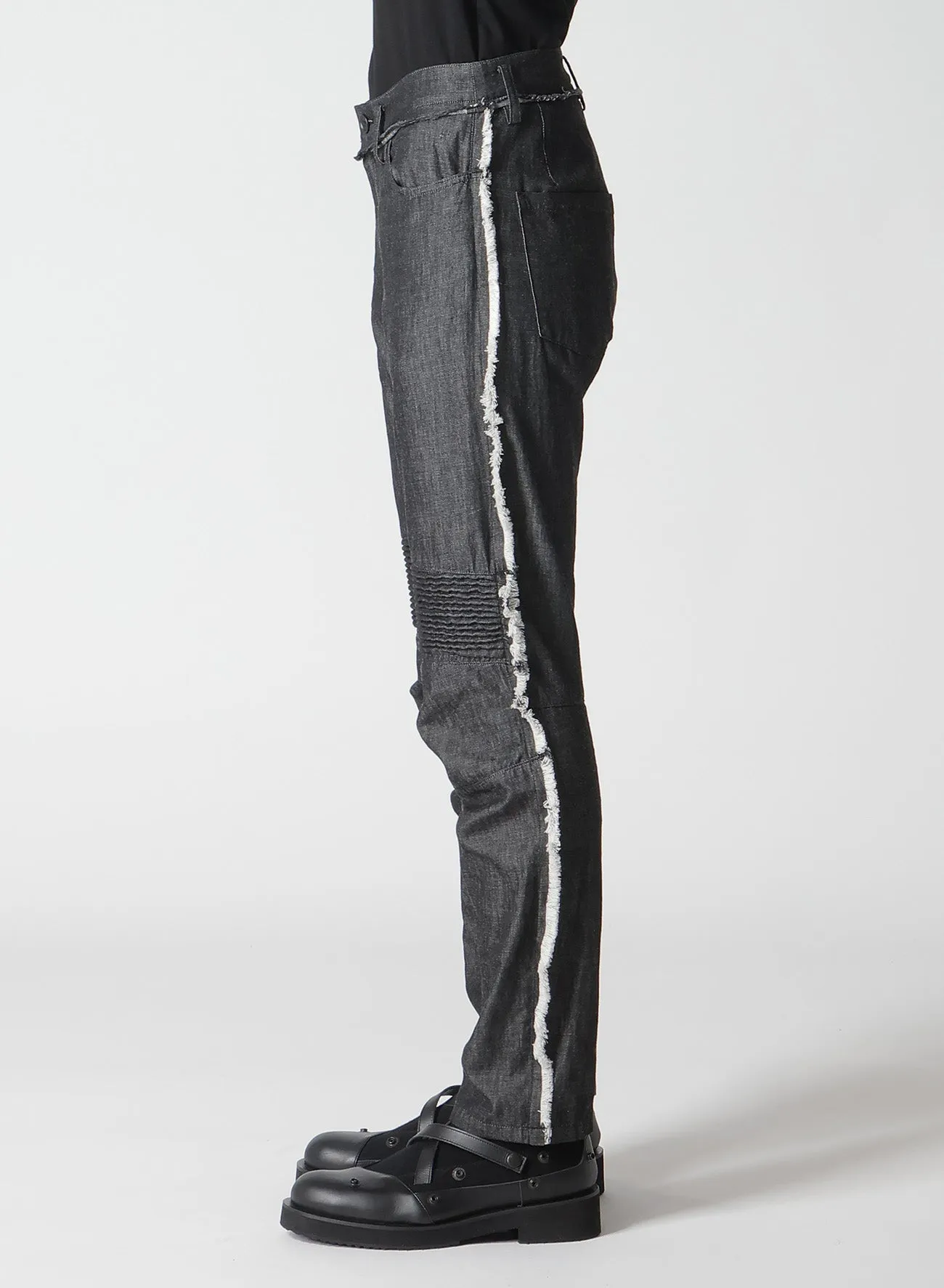 LIGHT DENIM BIKER PANTS