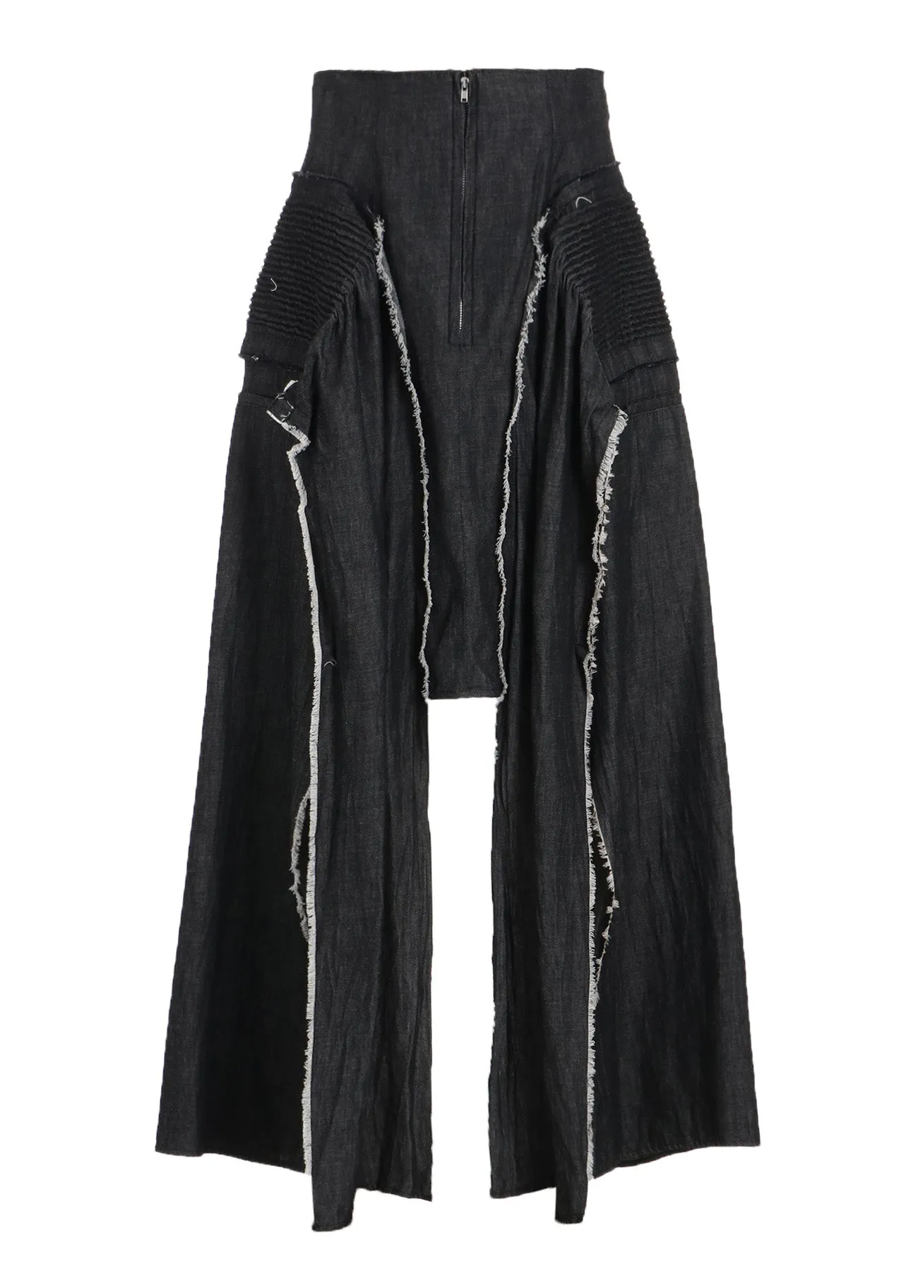 LIGHT DENIM GATHERED SKIRT