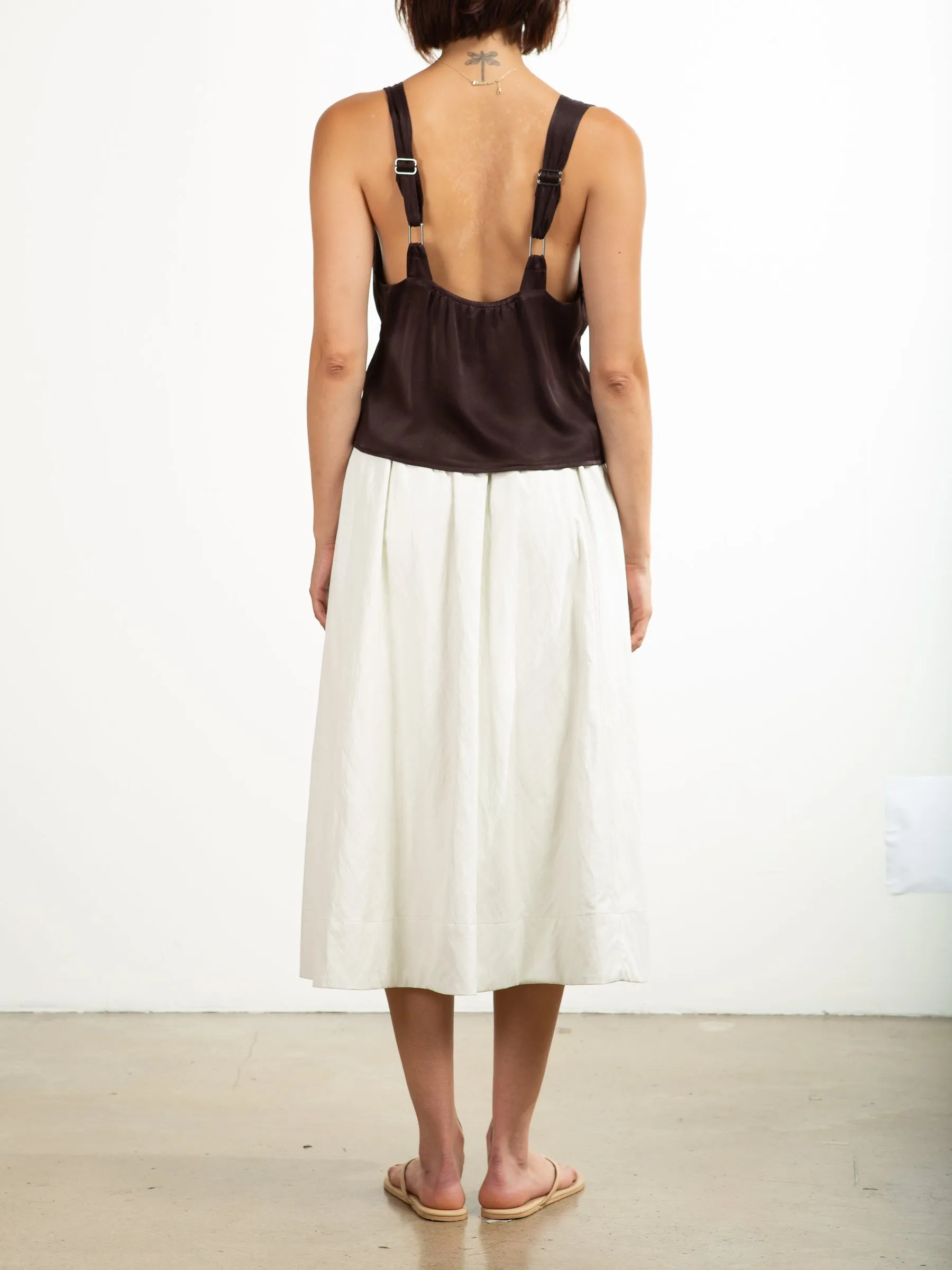 Lily Tank in Vintage Satin - Raisin