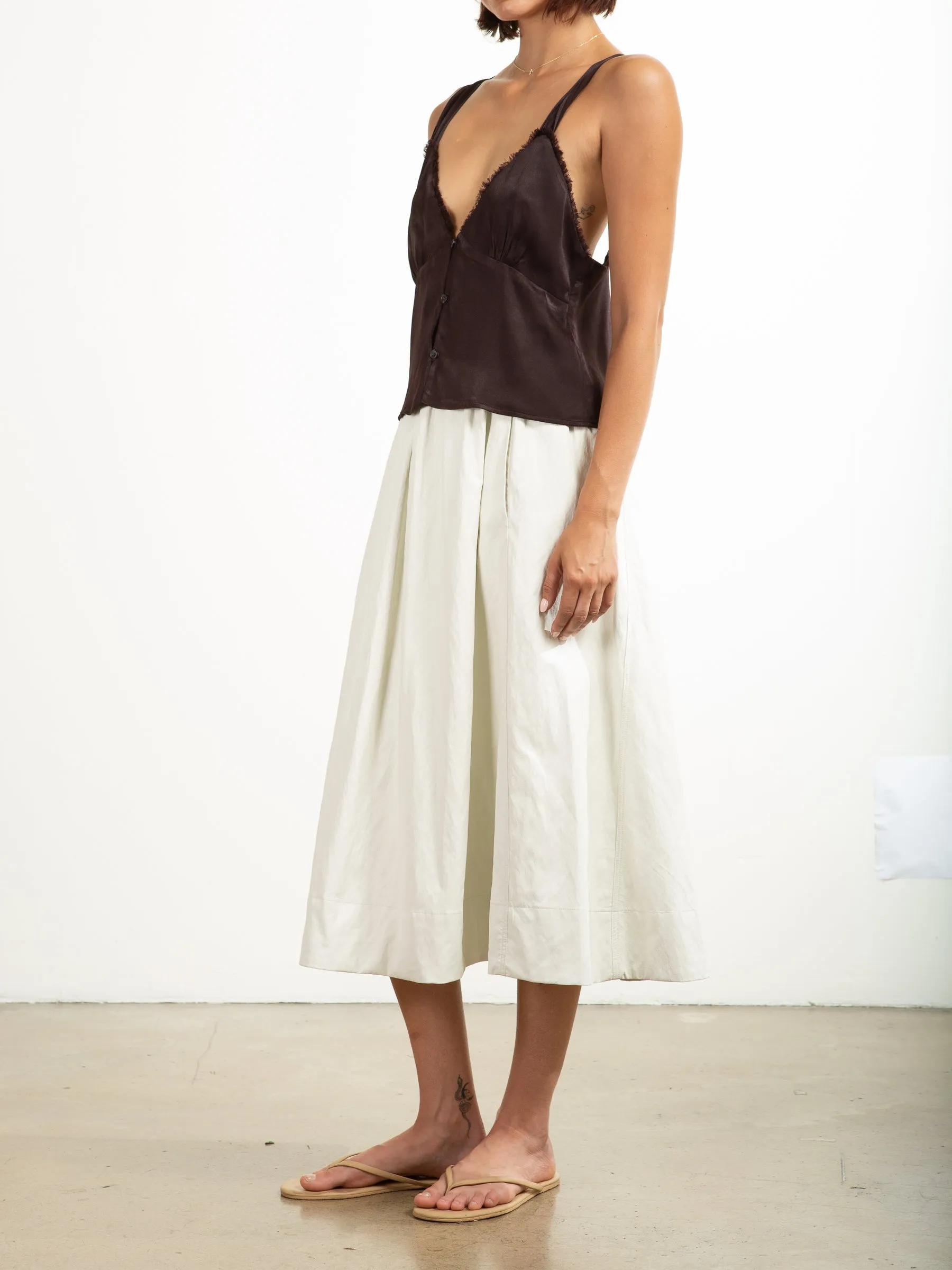 Lily Tank in Vintage Satin - Raisin