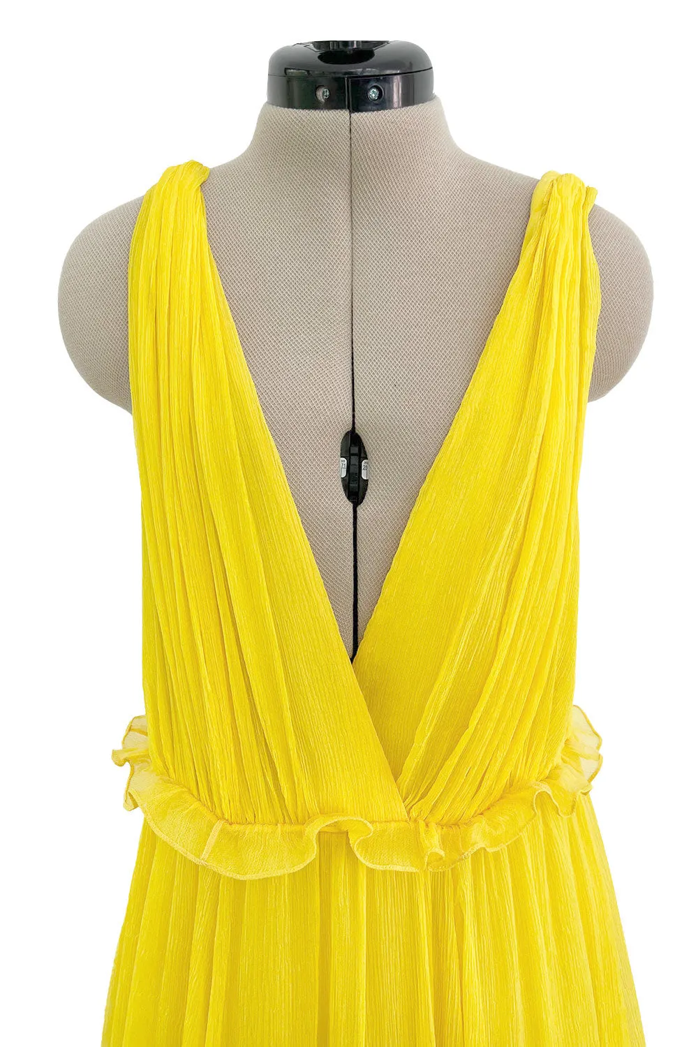 Look 47 Resort 2018 Christan Dior by Maria Grazia Chiuri Silk Chiffon Plunging Runway Dress