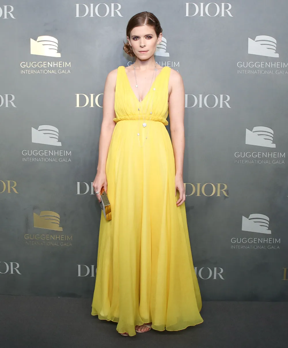 Look 47 Resort 2018 Christan Dior by Maria Grazia Chiuri Silk Chiffon Plunging Runway Dress