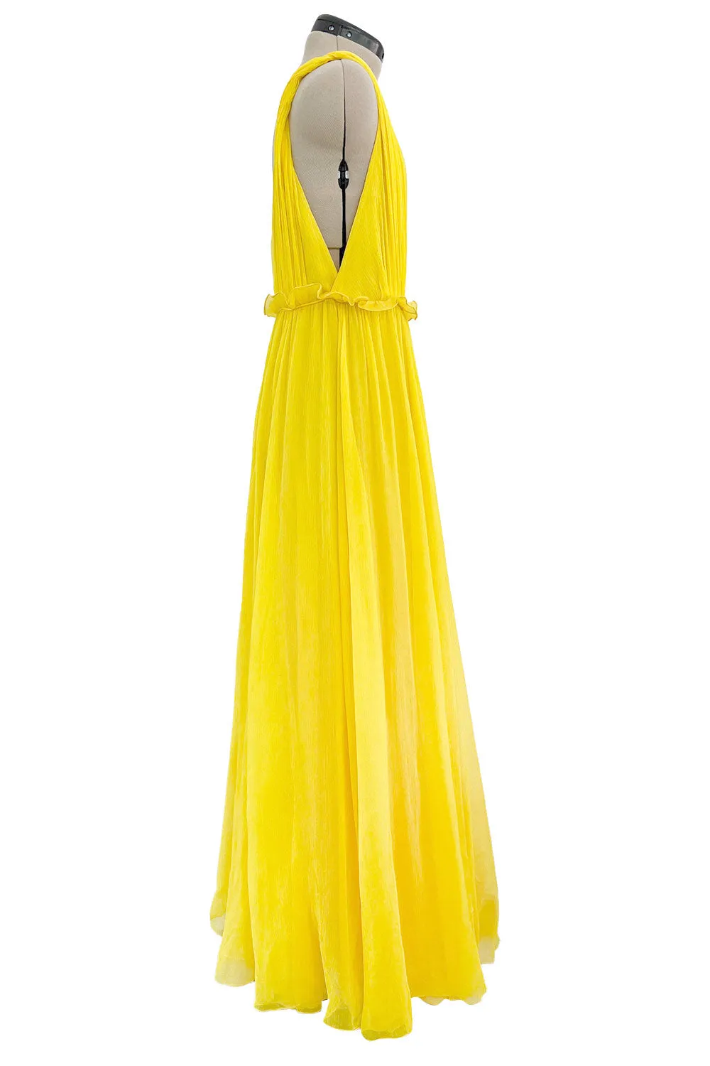 Look 47 Resort 2018 Christan Dior by Maria Grazia Chiuri Silk Chiffon Plunging Runway Dress