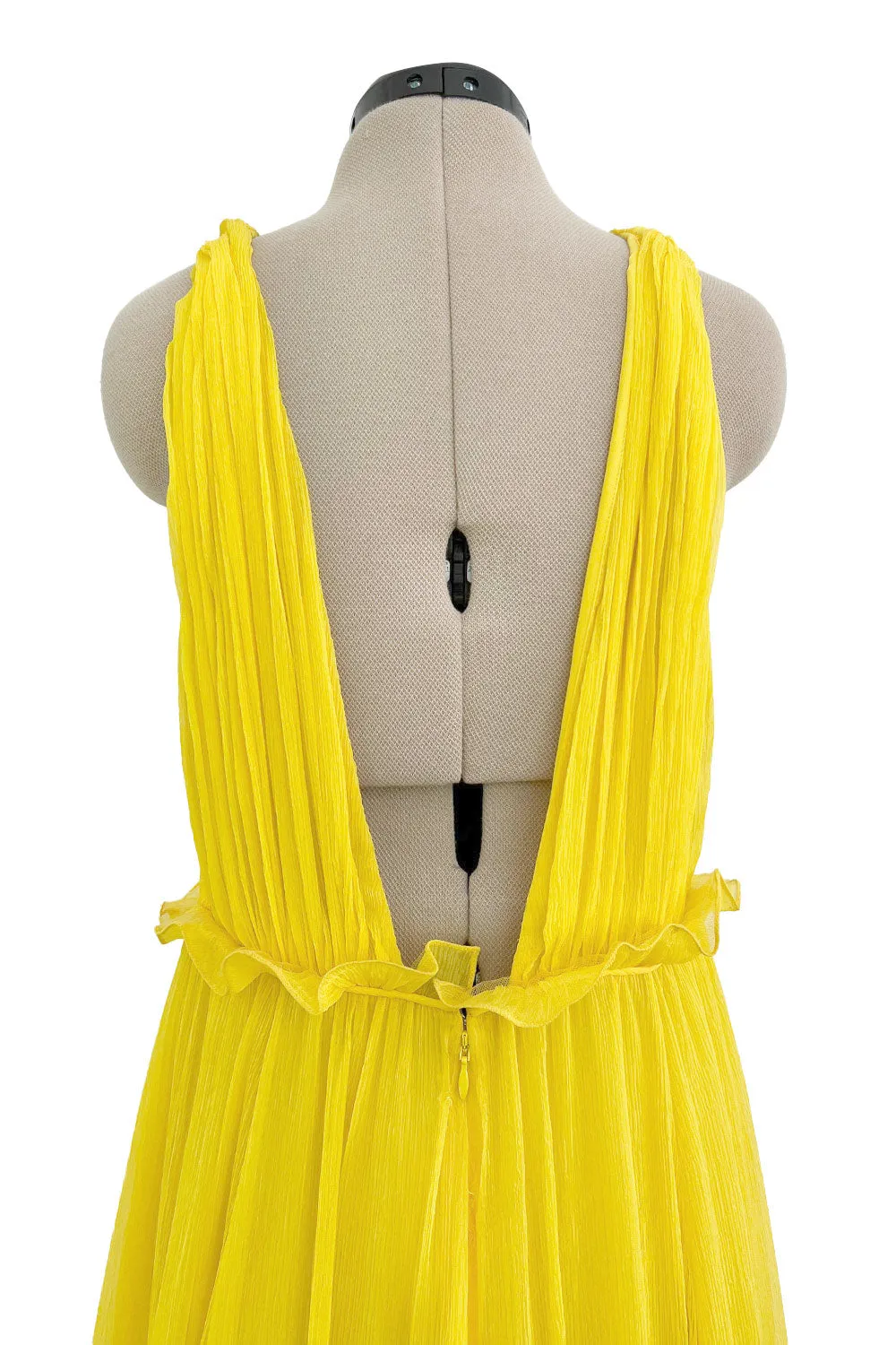 Look 47 Resort 2018 Christan Dior by Maria Grazia Chiuri Silk Chiffon Plunging Runway Dress