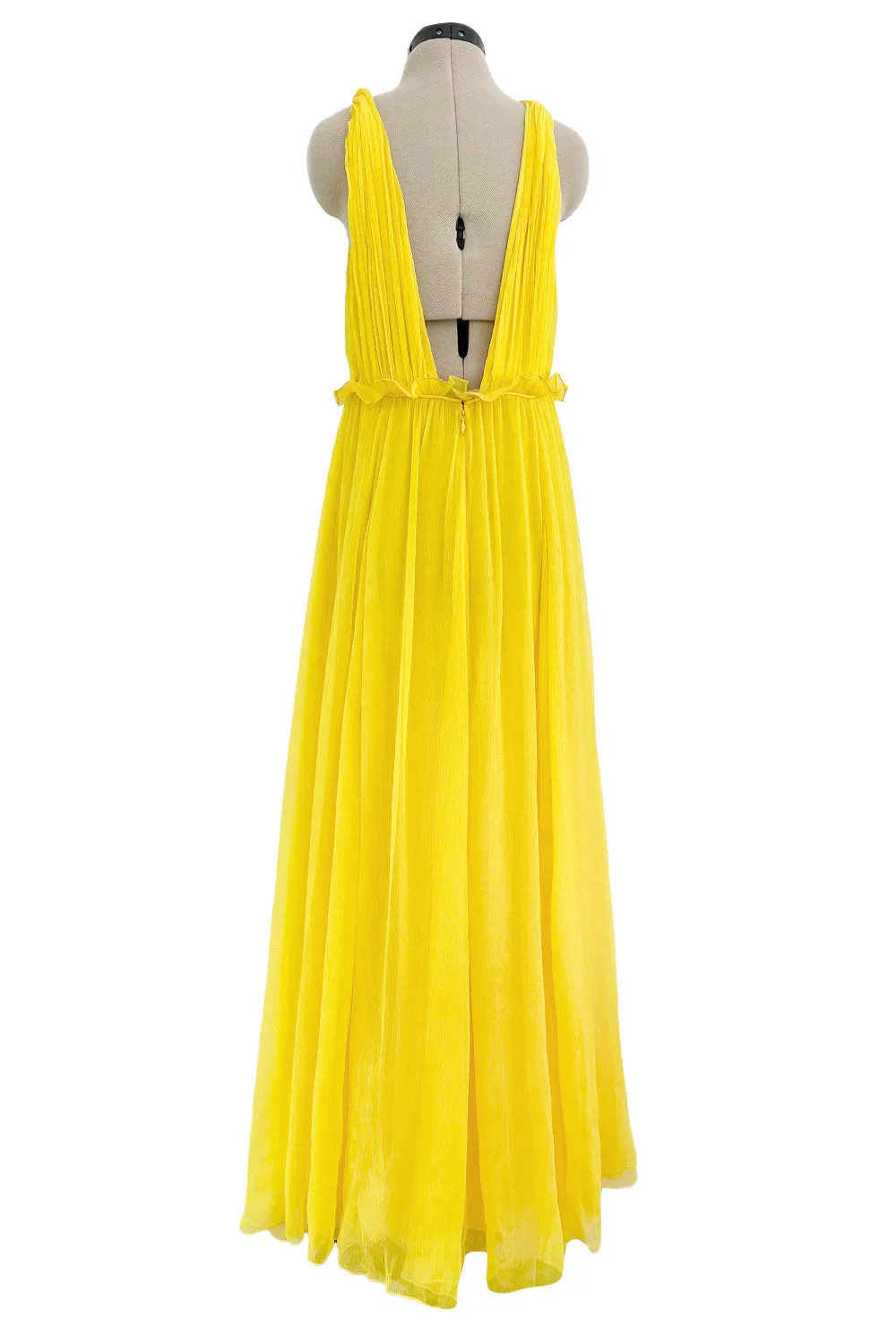 Look 47 Resort 2018 Christan Dior by Maria Grazia Chiuri Silk Chiffon Plunging Runway Dress