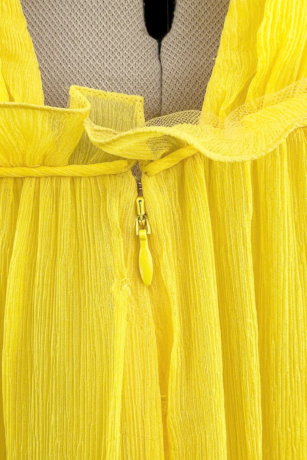 Look 47 Resort 2018 Christan Dior by Maria Grazia Chiuri Silk Chiffon Plunging Runway Dress