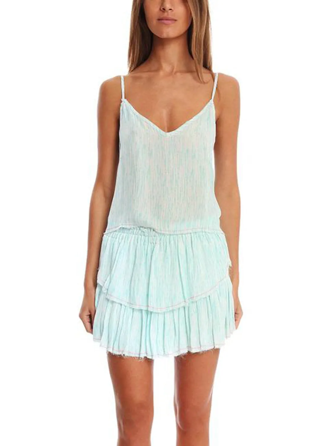 LOVESHACKFANCY Women's Aquatic Scales Crop Cami $215 NEW