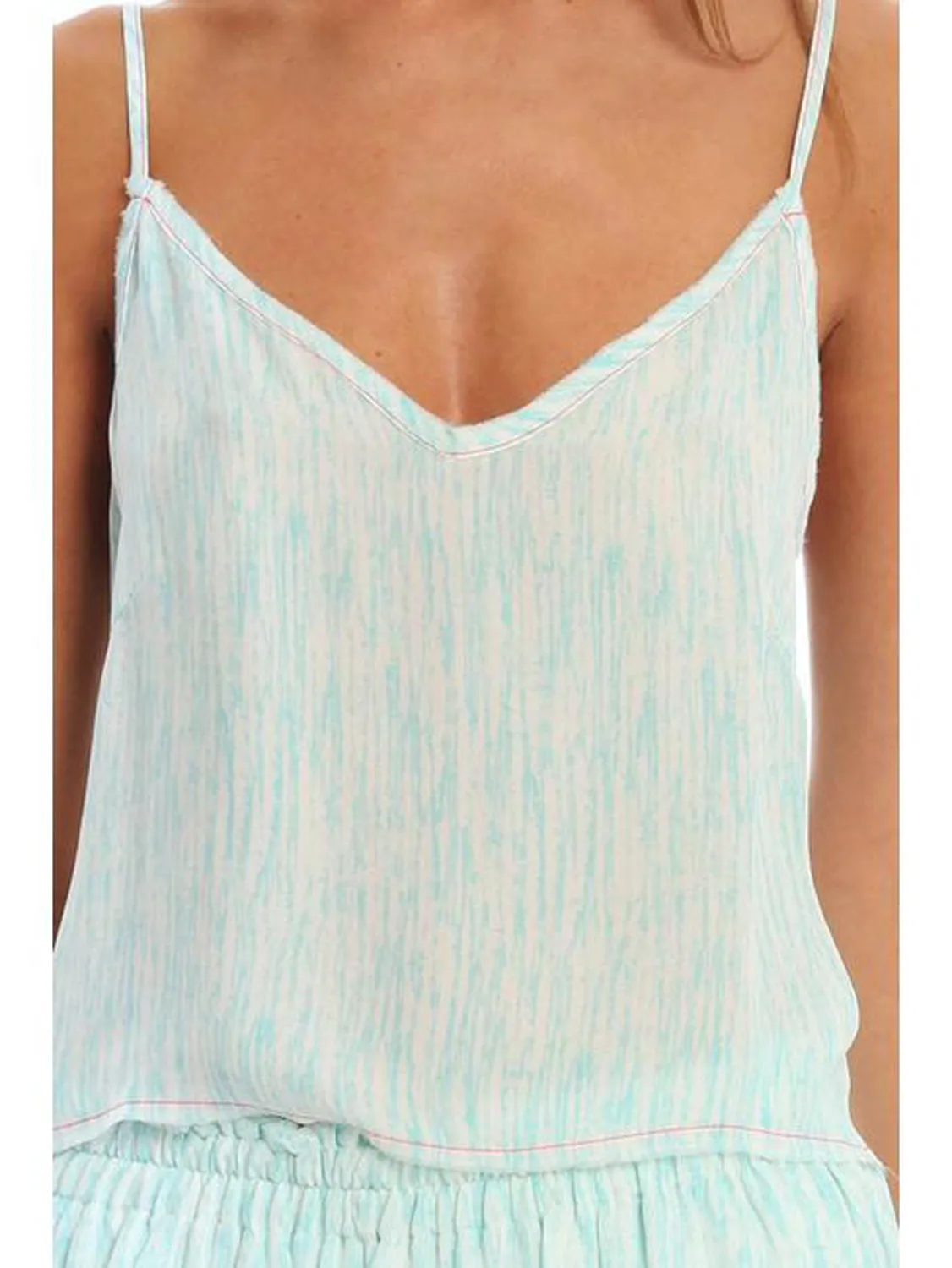 LOVESHACKFANCY Women's Aquatic Scales Crop Cami $215 NEW