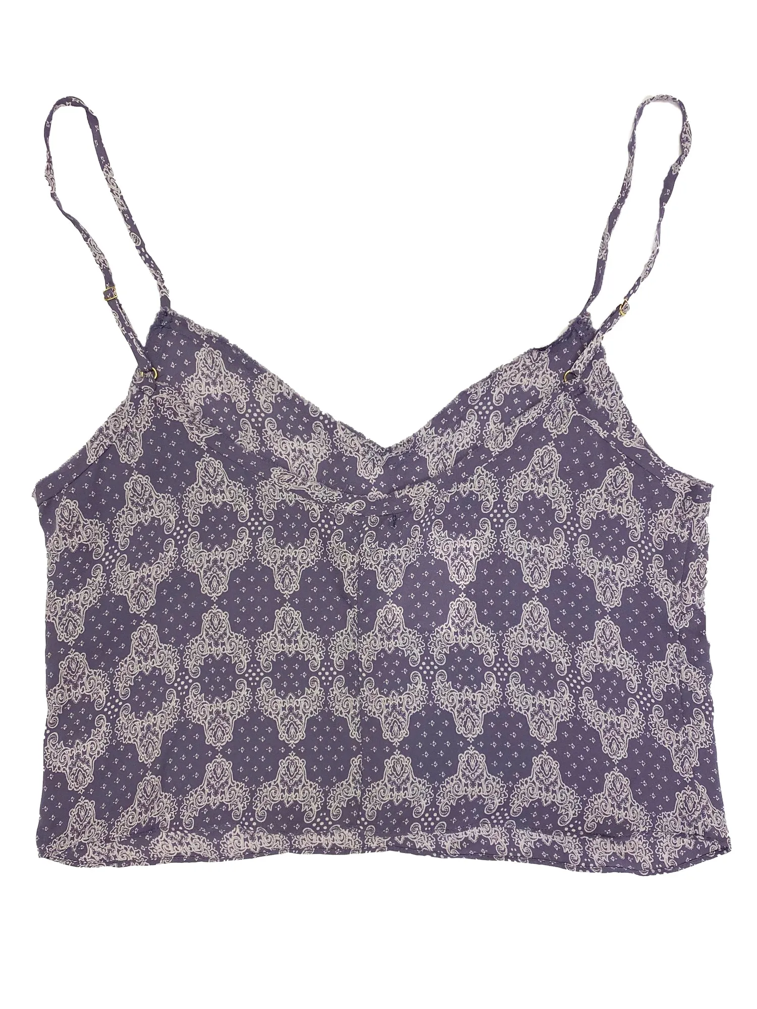 LOVESHACKFANCY Women's Lilac Smoke Bandana Crop Cami $215 NEW
