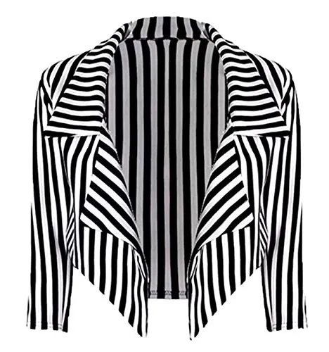 Loxdonz Women's Striped Crop Blazer Jacket
