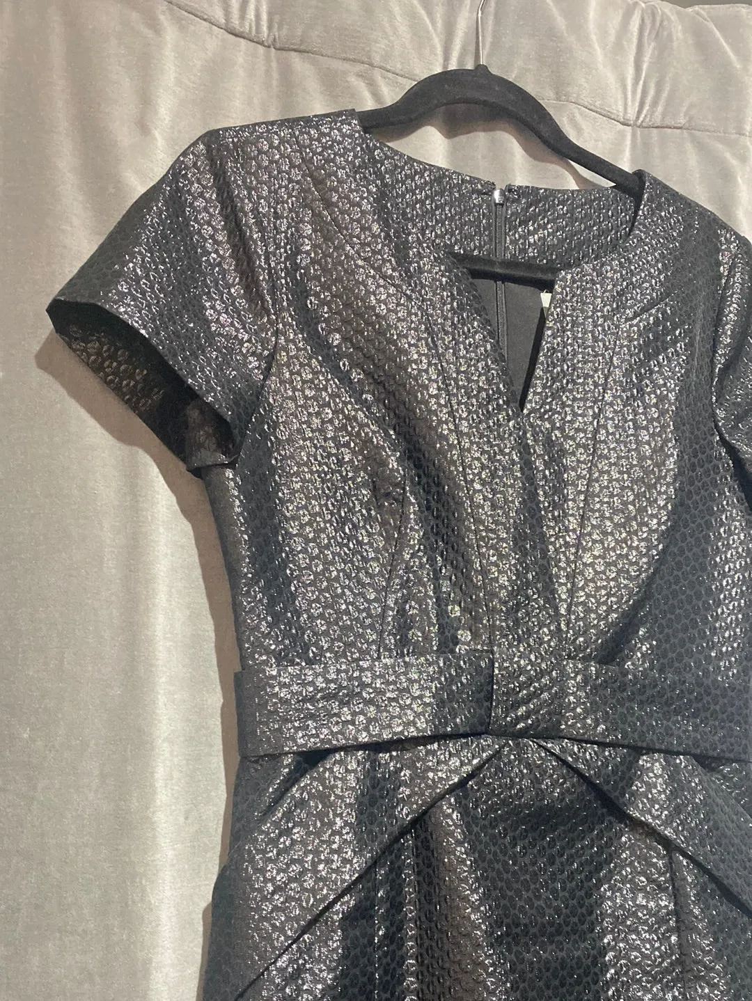 Maeve short sleeve shiney black dress
