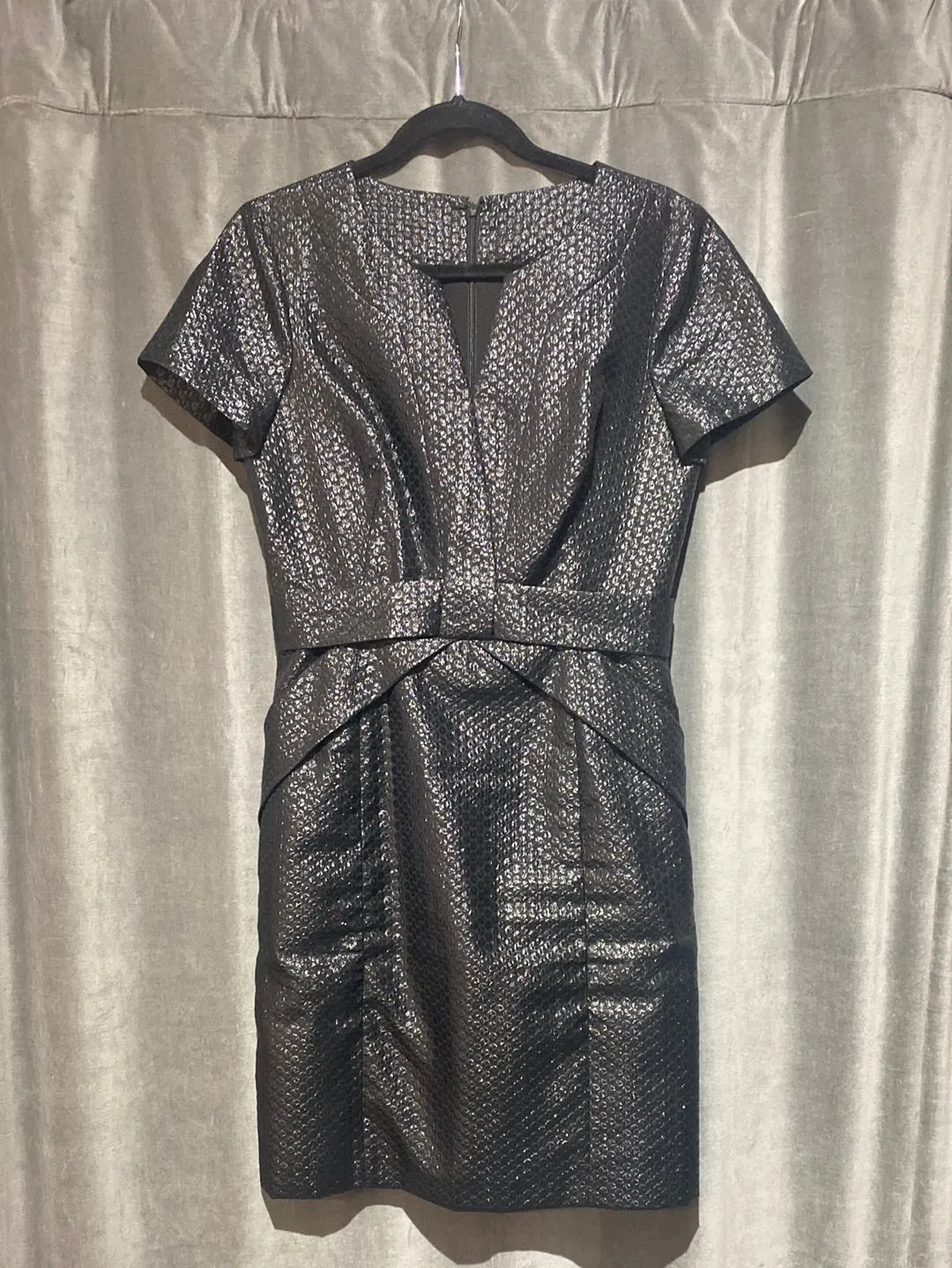 Maeve short sleeve shiney black dress