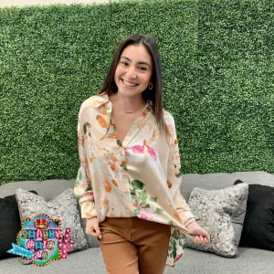 Makin Life Easier Floral Top - Cream
