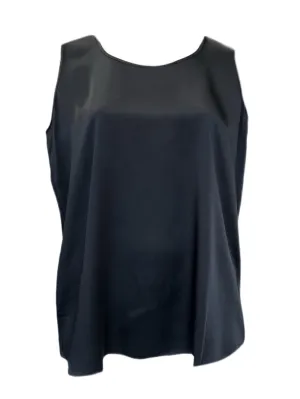 Marina Rinaldi Women's Nero Battito Sleeveless Satin Tank Top Size 18W/27 NWT