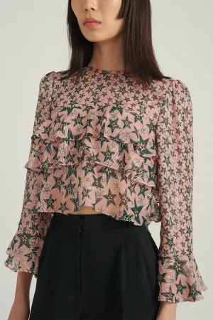 Marissa Ruffles Top in Star Blush