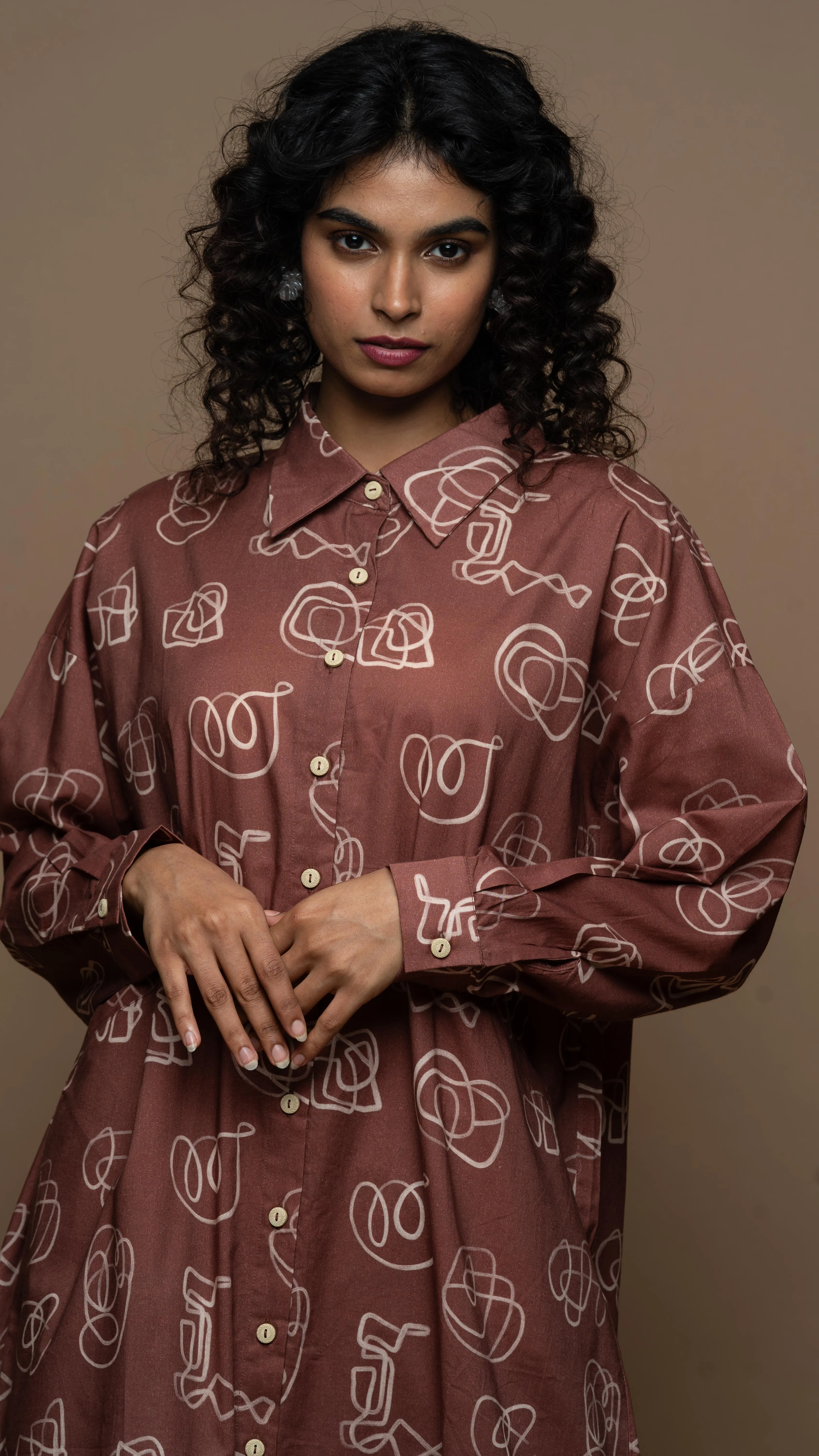 Marsala Arya Co-ord Kurta Set in And I dream more Pattern