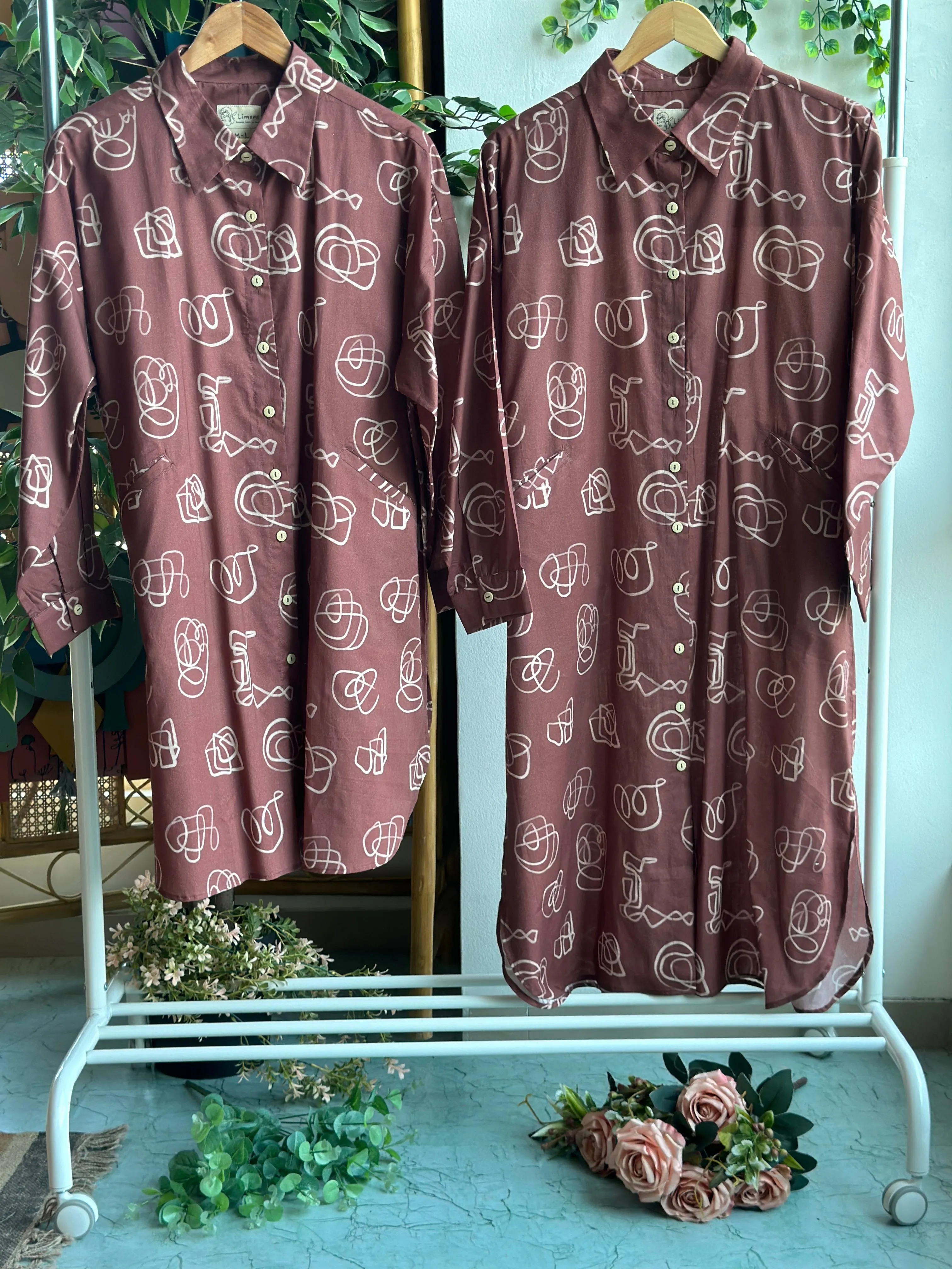 Marsala Arya Co-ord Kurta Set in And I dream more Pattern