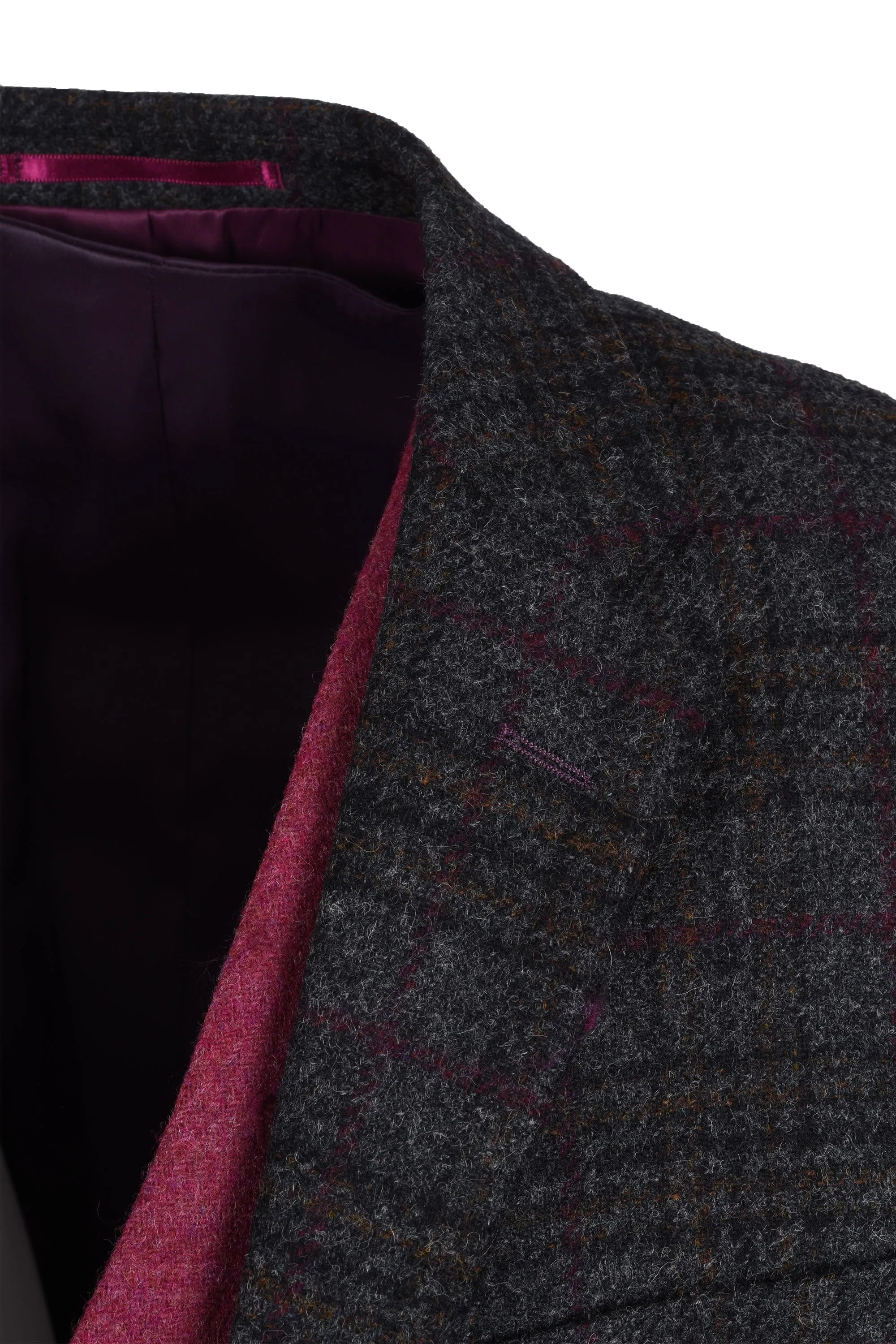 Mazzelli Jacket Charcoal Plum Check