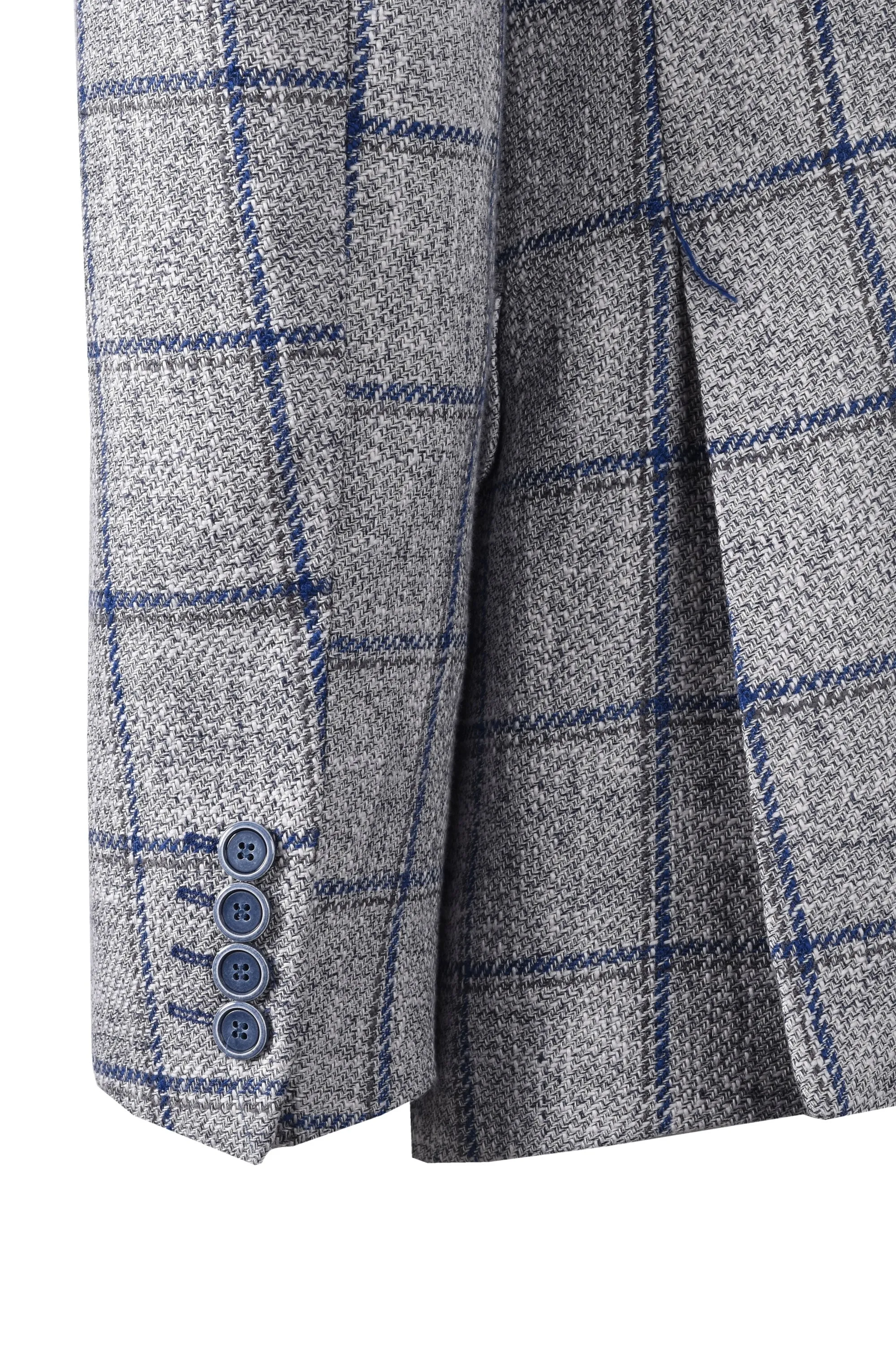Mazzelli Jacket Grey Blue Check