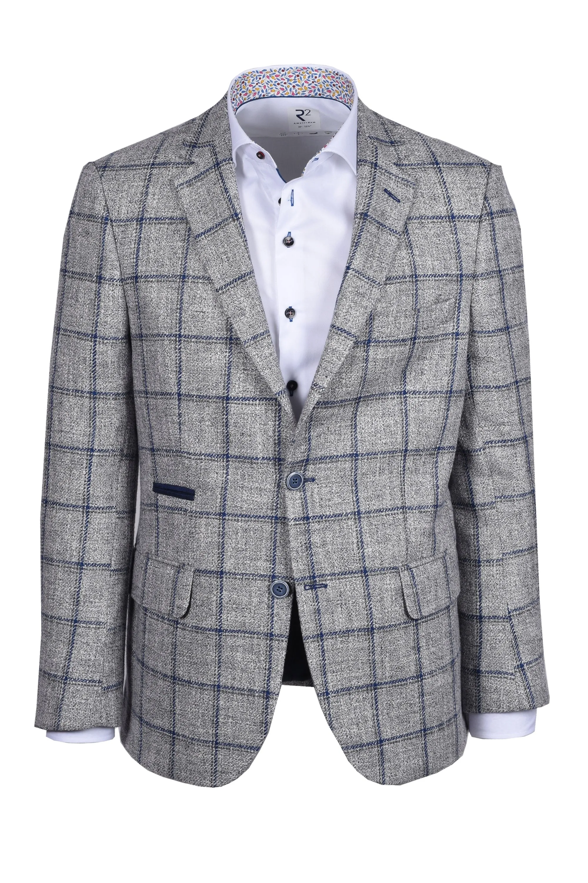 Mazzelli Jacket Grey Blue Check