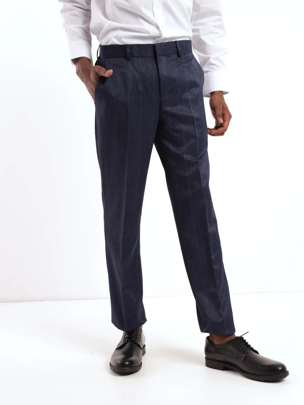 Men's Check Trouser - Navy