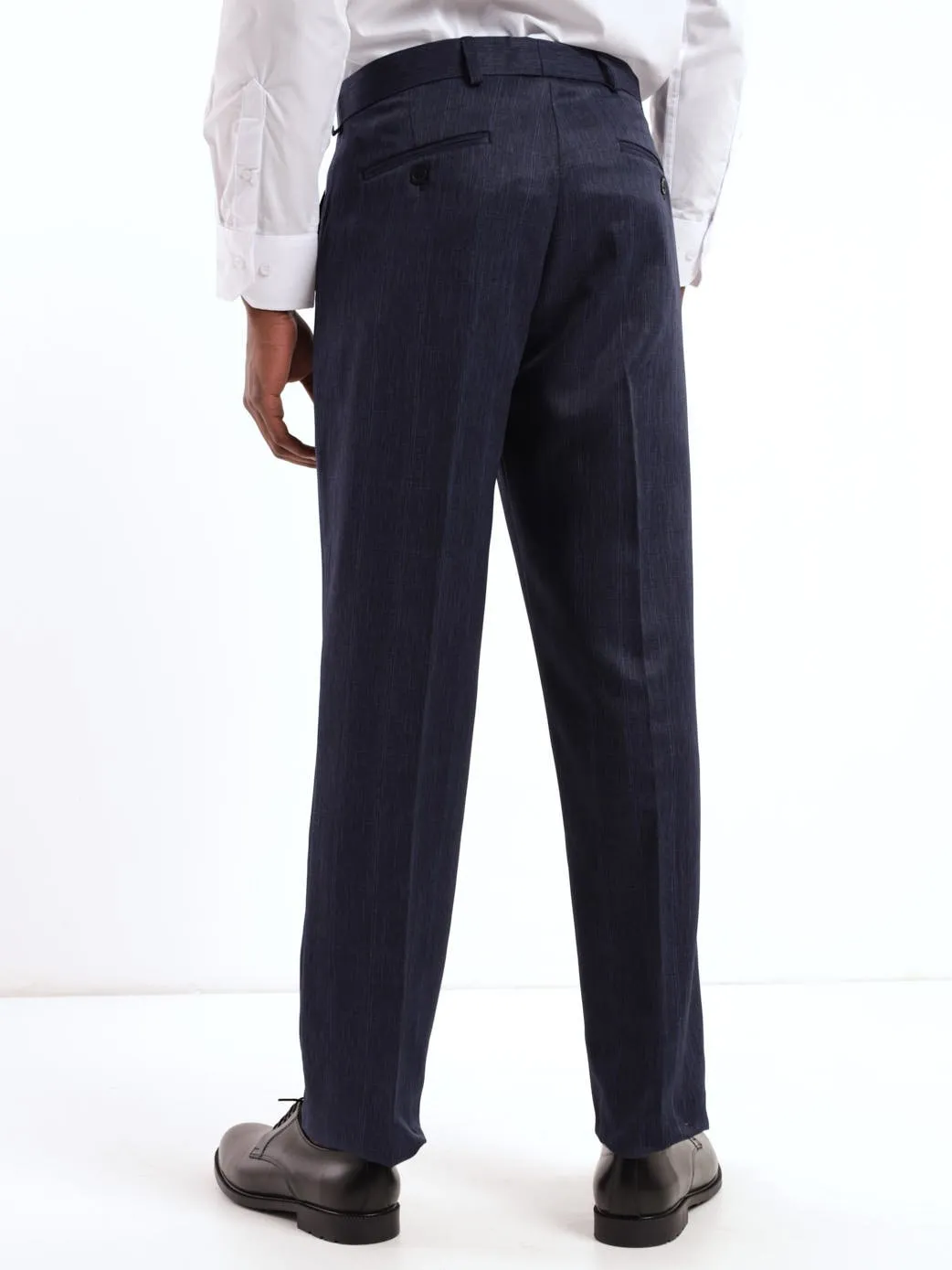 Men's Check Trouser - Navy
