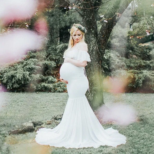 Mermaid Maternity Dress For Photo Shoot