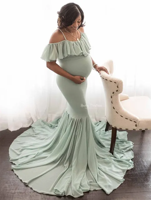 Mermaid Maternity Dress For Photo Shoot