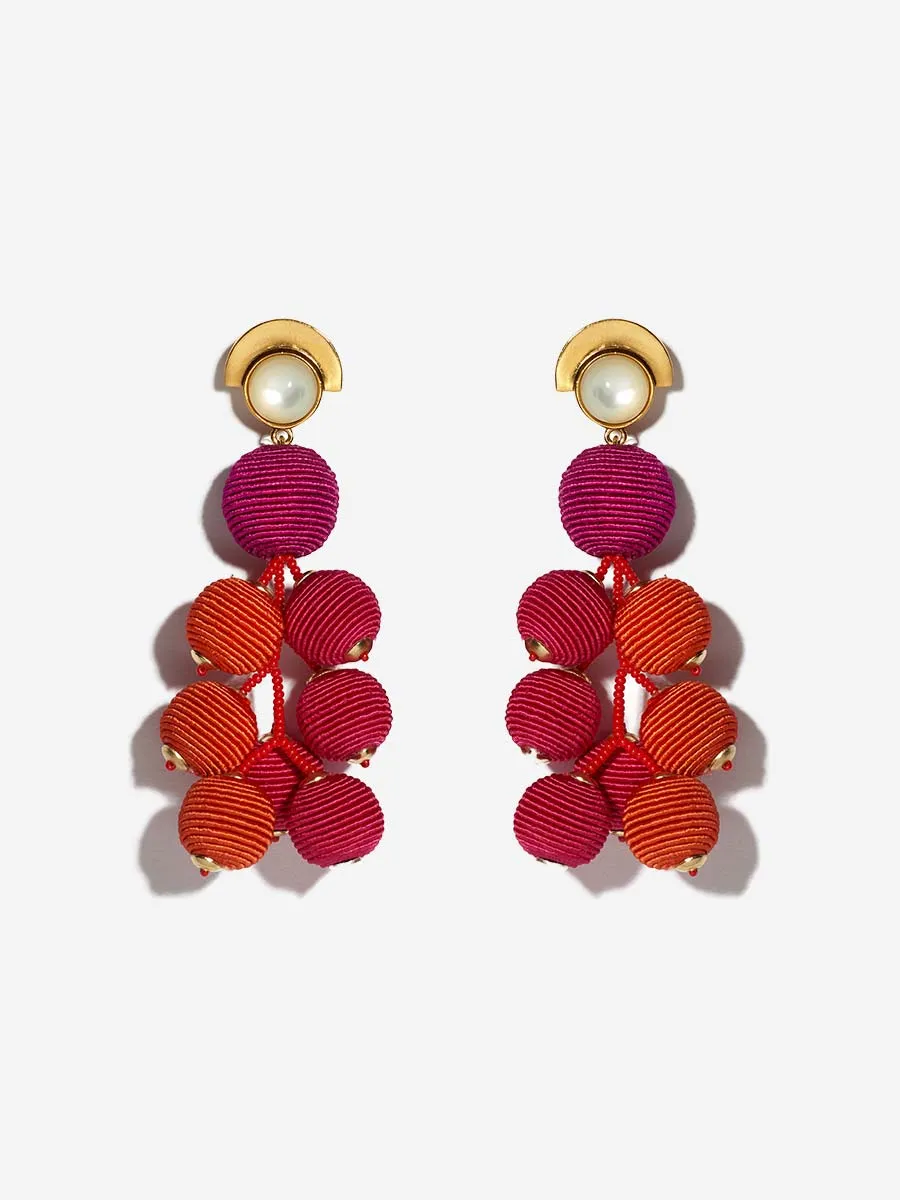 meteor earrings - berry