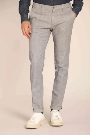 Milano men's chino pants with faded Glen check pattern, extra slim fit