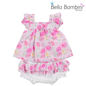 Mintini Baby Girls Hot Pink Short Set