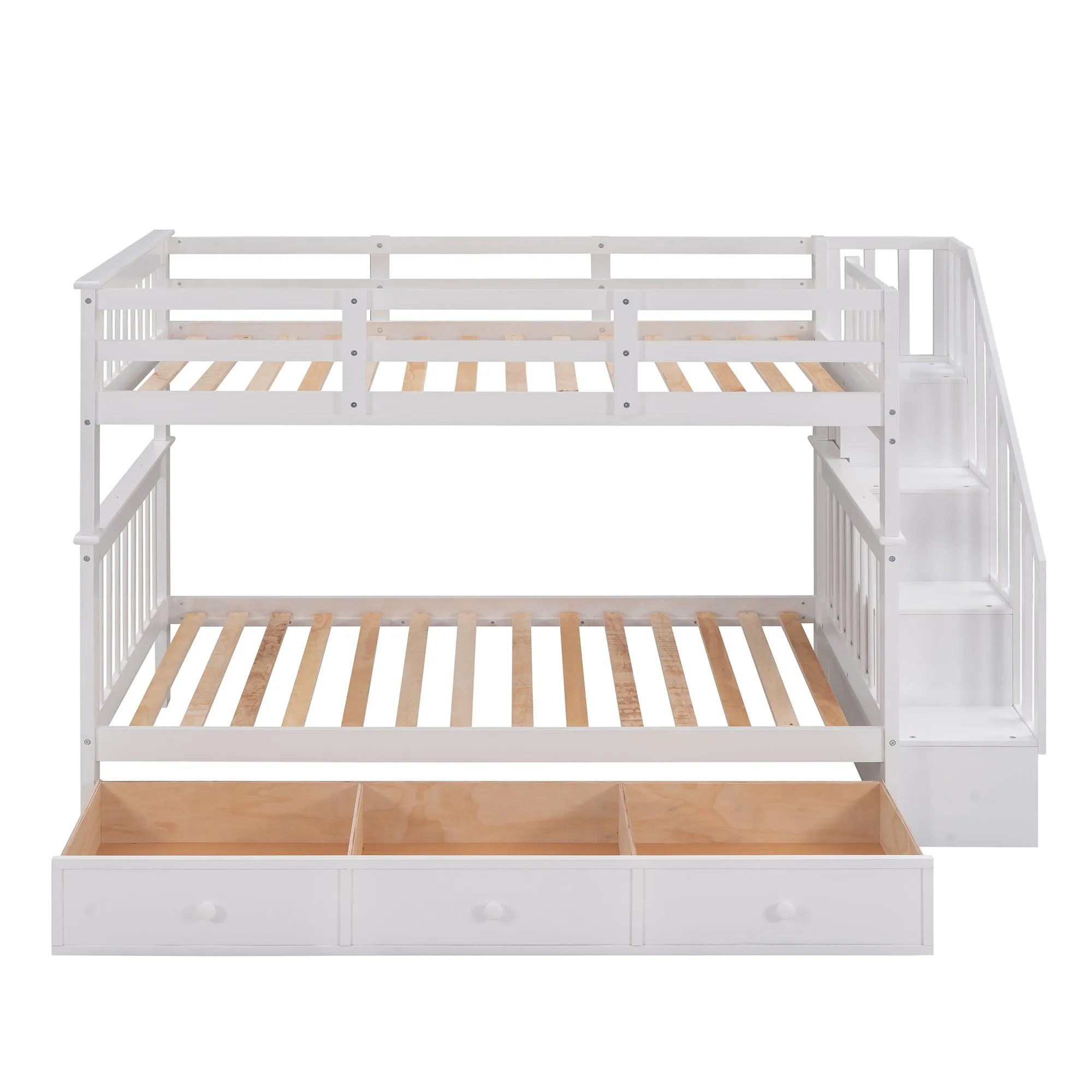 MyRoom Stairway Twin-Over-Twin Bunk Bed with Three Drawers