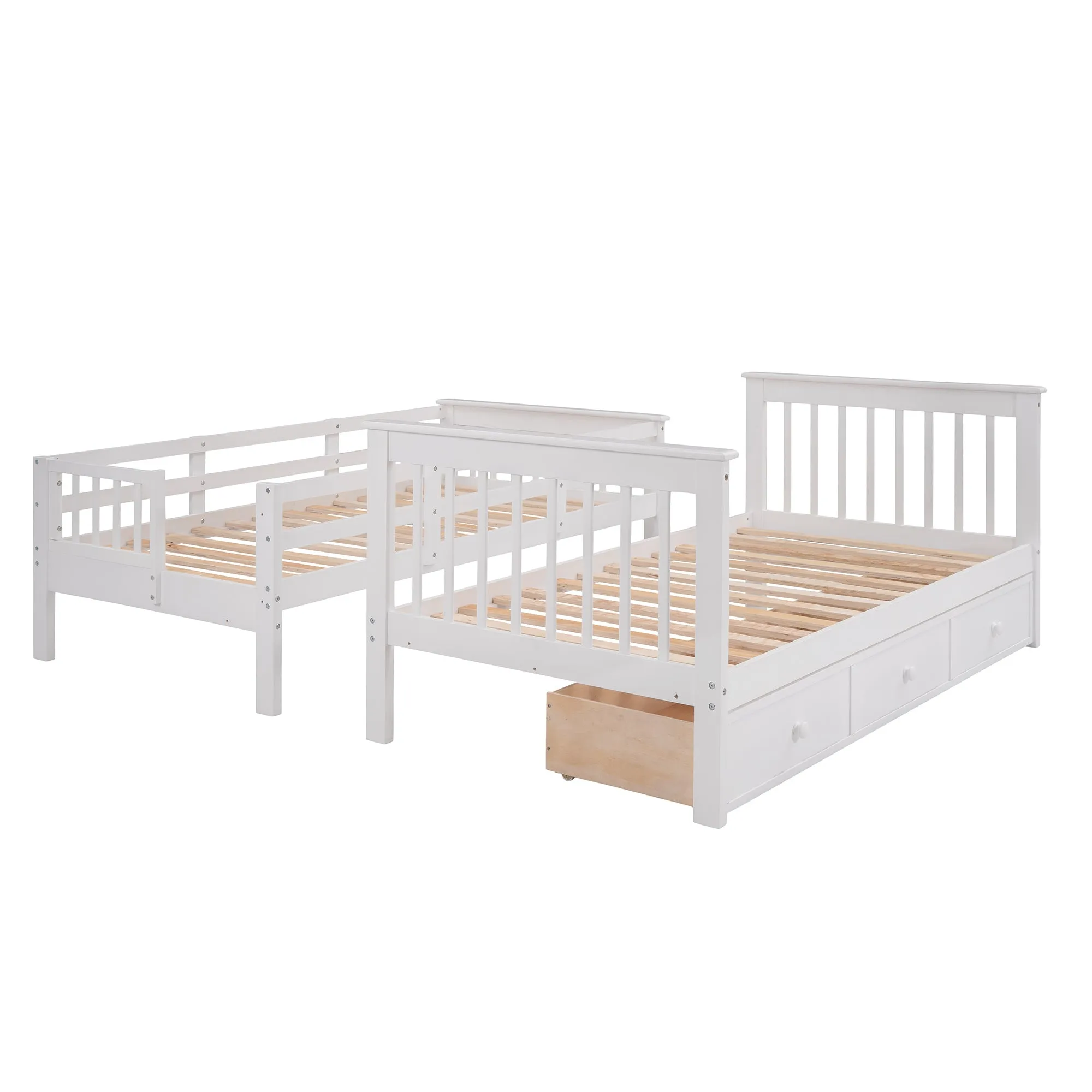MyRoom Stairway Twin-Over-Twin Bunk Bed with Three Drawers