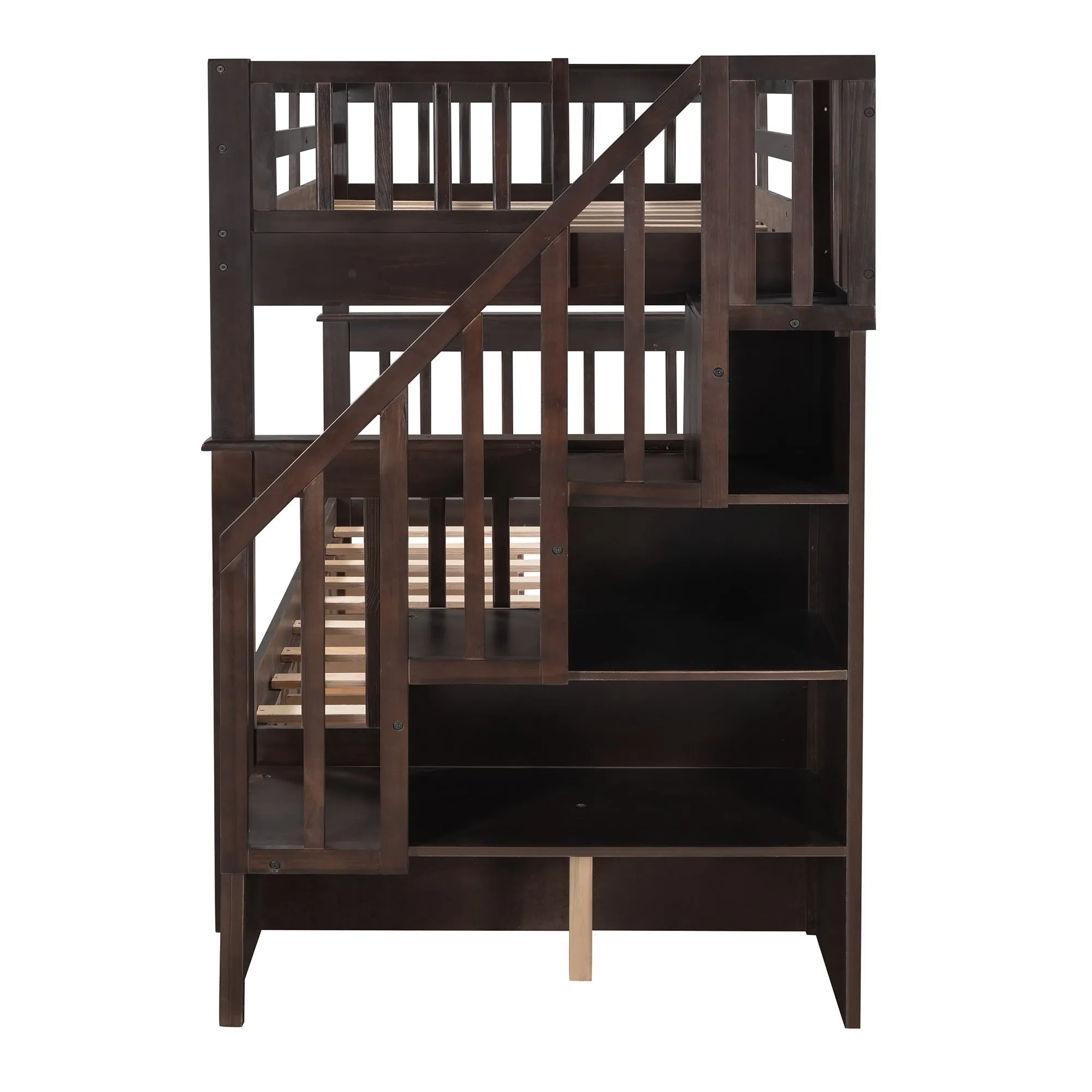MyRoom Stairway Twin-Over-Twin Bunk Bed with Three Drawers