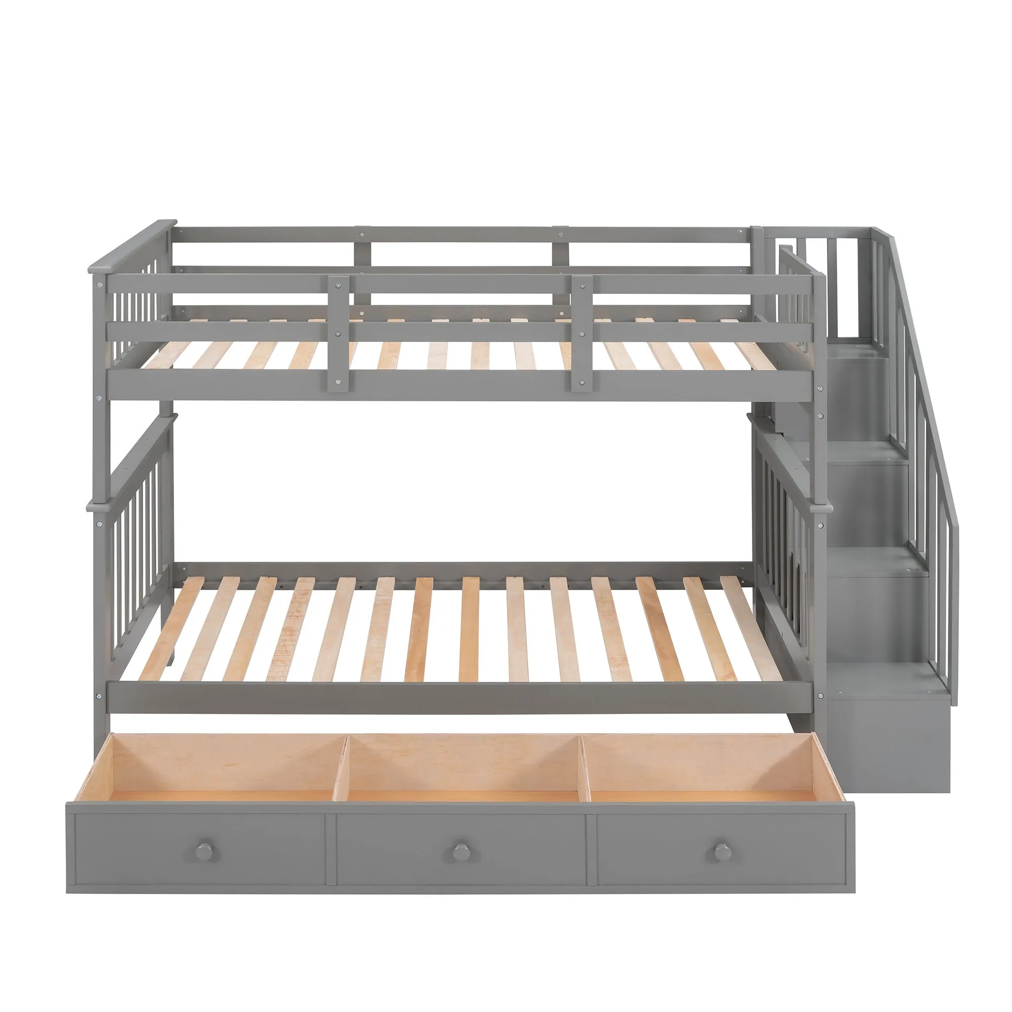 MyRoom Stairway Twin-Over-Twin Bunk Bed with Three Drawers