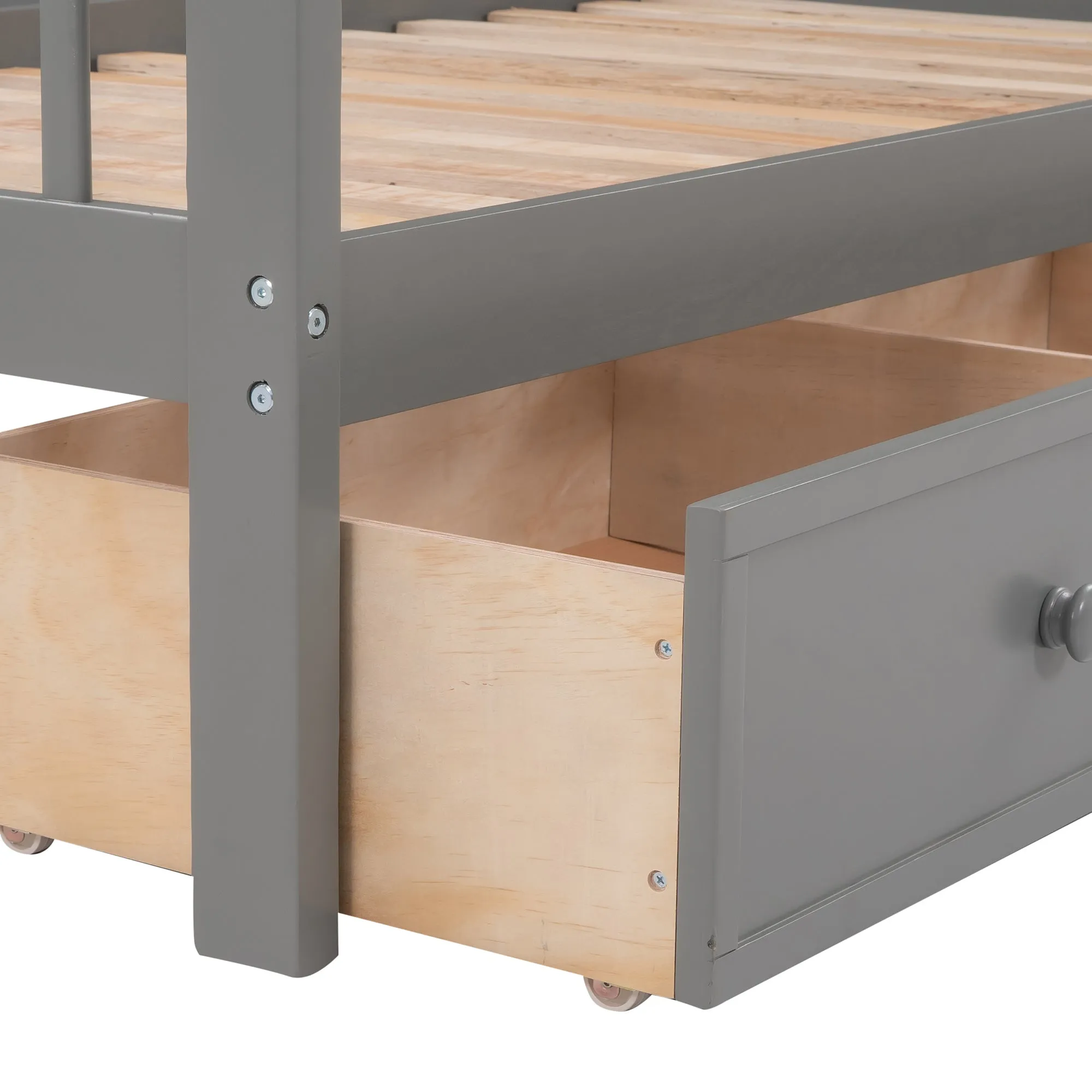 MyRoom Stairway Twin-Over-Twin Bunk Bed with Three Drawers