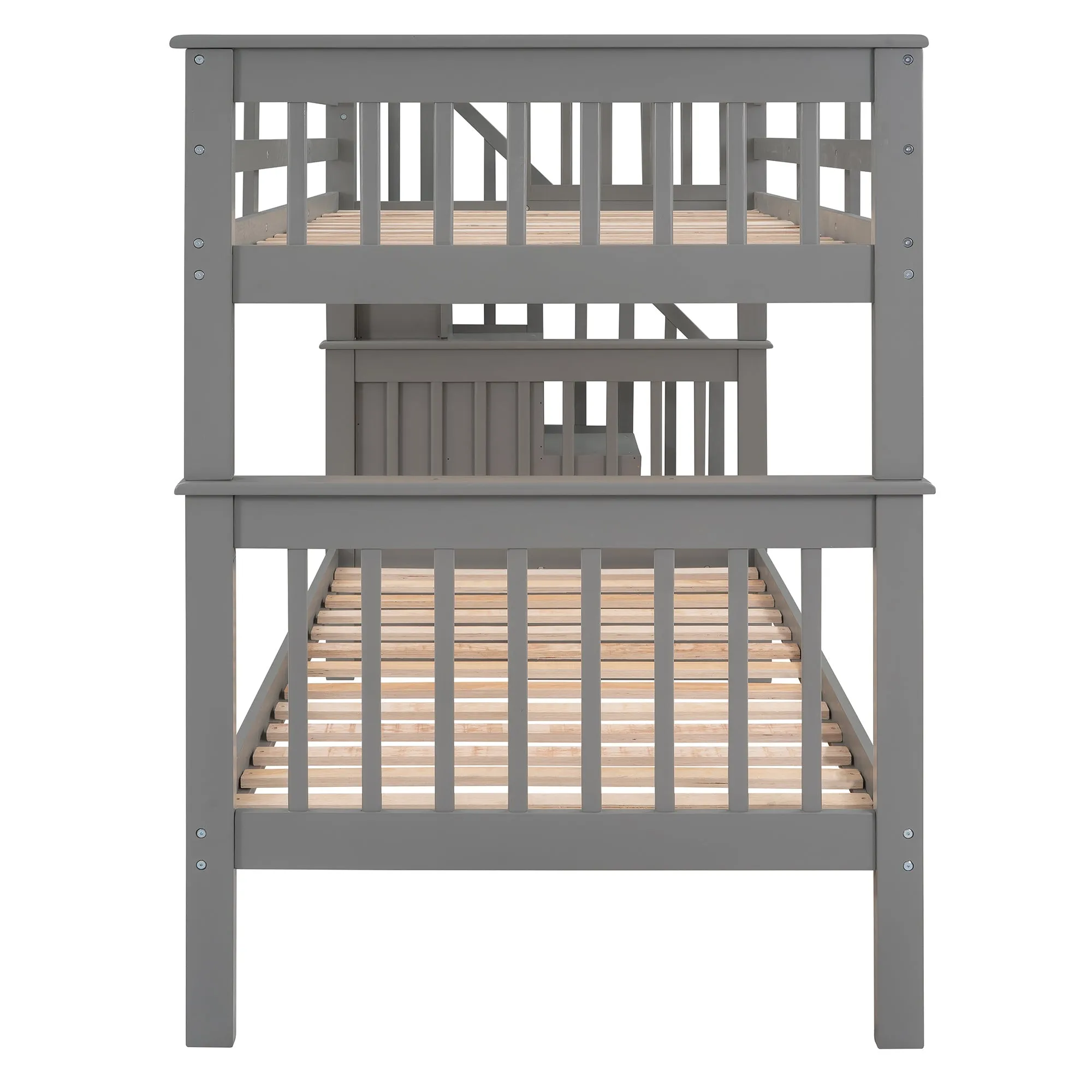 MyRoom Stairway Twin-Over-Twin Bunk Bed with Three Drawers