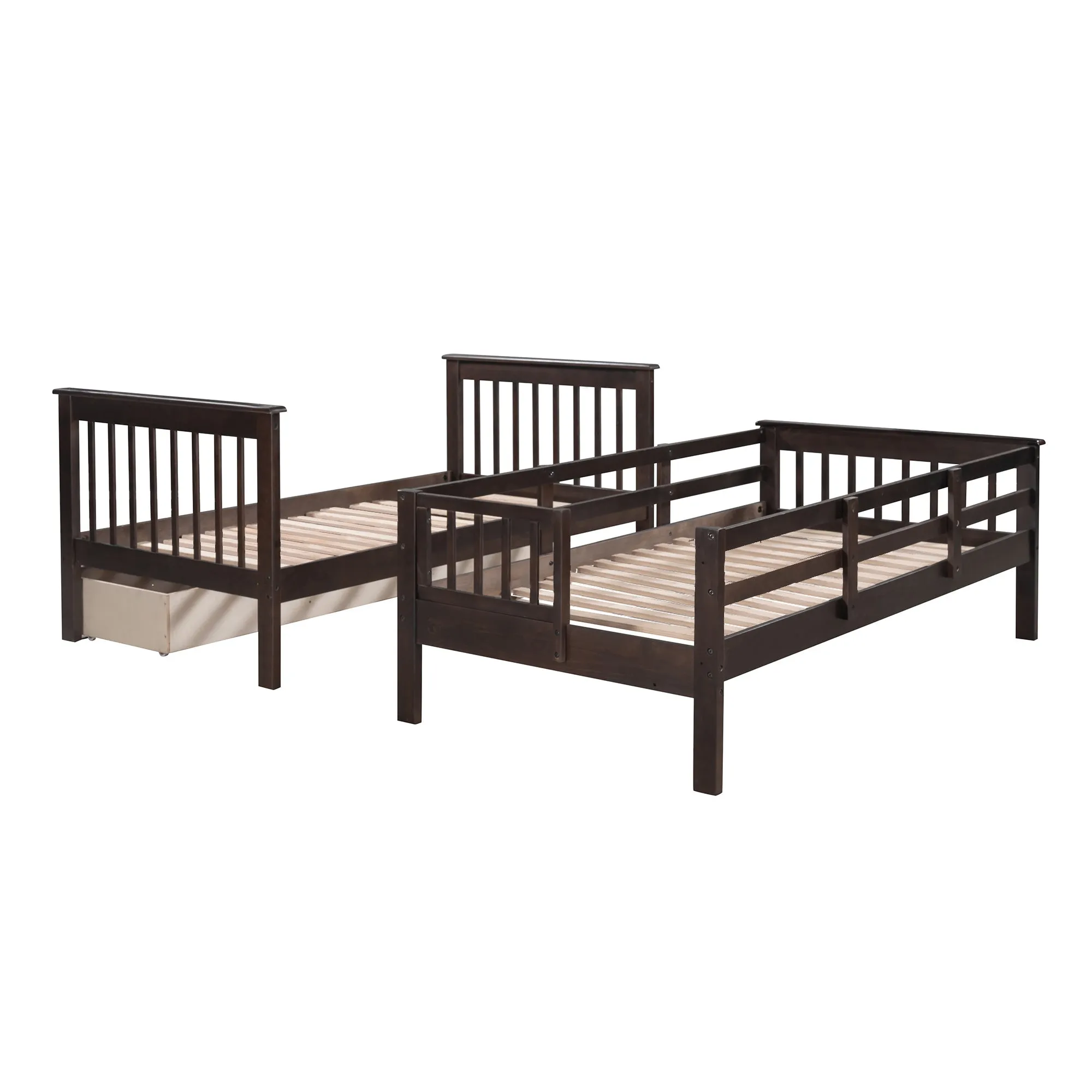 MyRoom Stairway Twin-Over-Twin Bunk Bed with Three Drawers