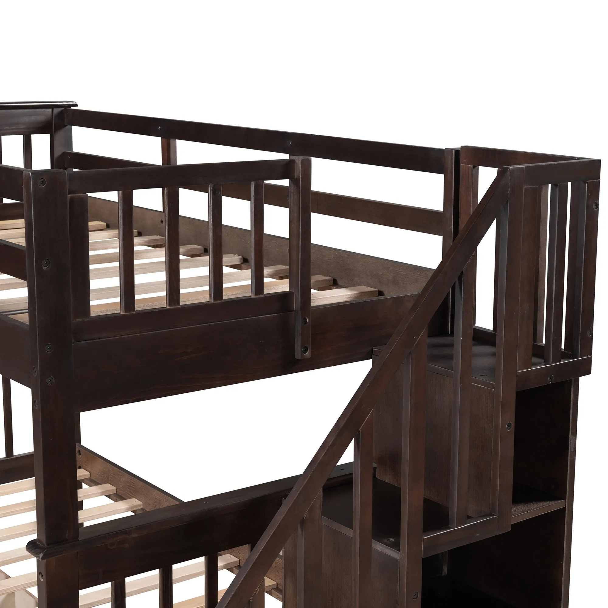 MyRoom Stairway Twin-Over-Twin Bunk Bed with Three Drawers
