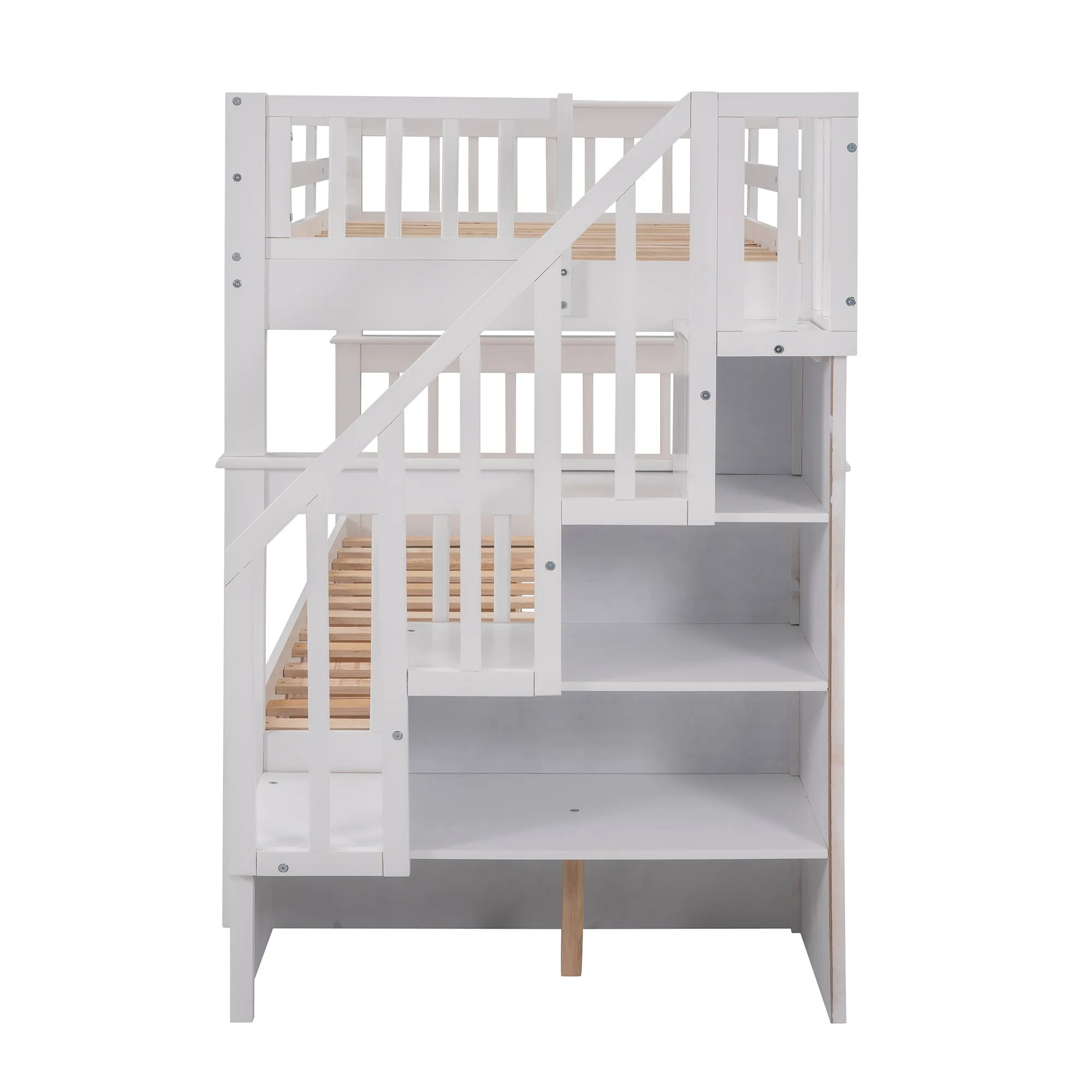 MyRoom Stairway Twin-Over-Twin Bunk Bed with Three Drawers
