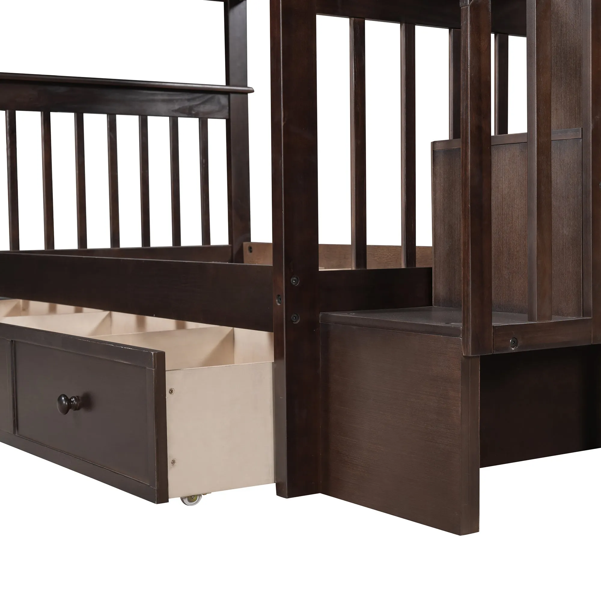 MyRoom Stairway Twin-Over-Twin Bunk Bed with Three Drawers