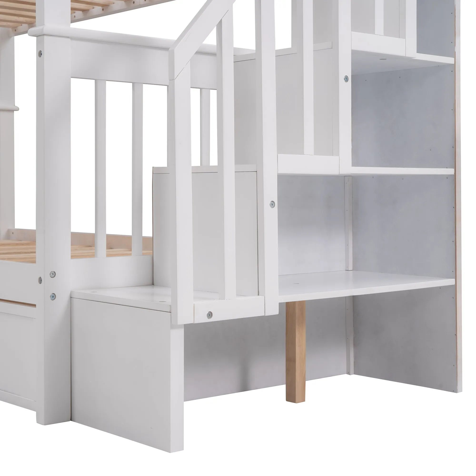 MyRoom Stairway Twin-Over-Twin Bunk Bed with Three Drawers