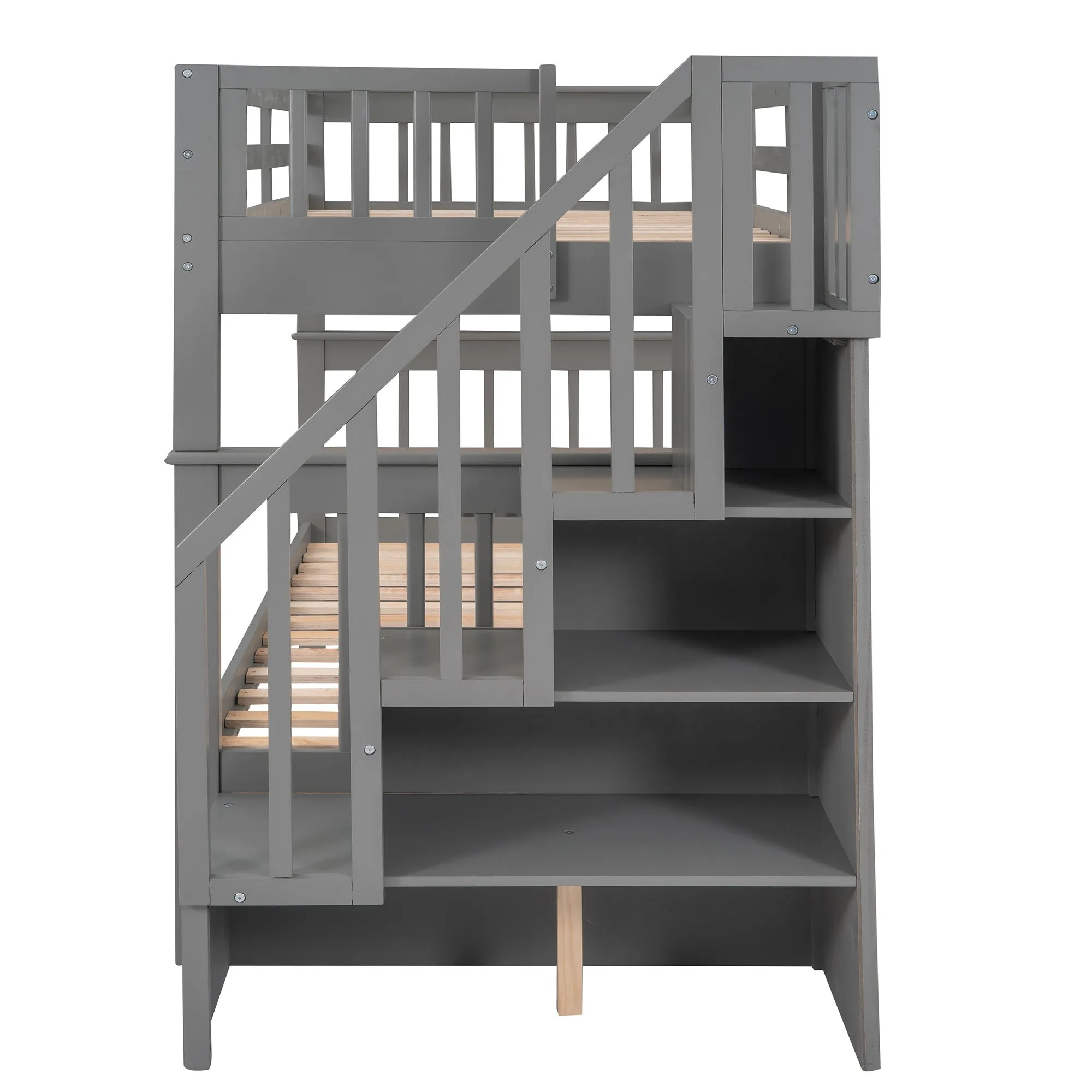MyRoom Stairway Twin-Over-Twin Bunk Bed with Three Drawers