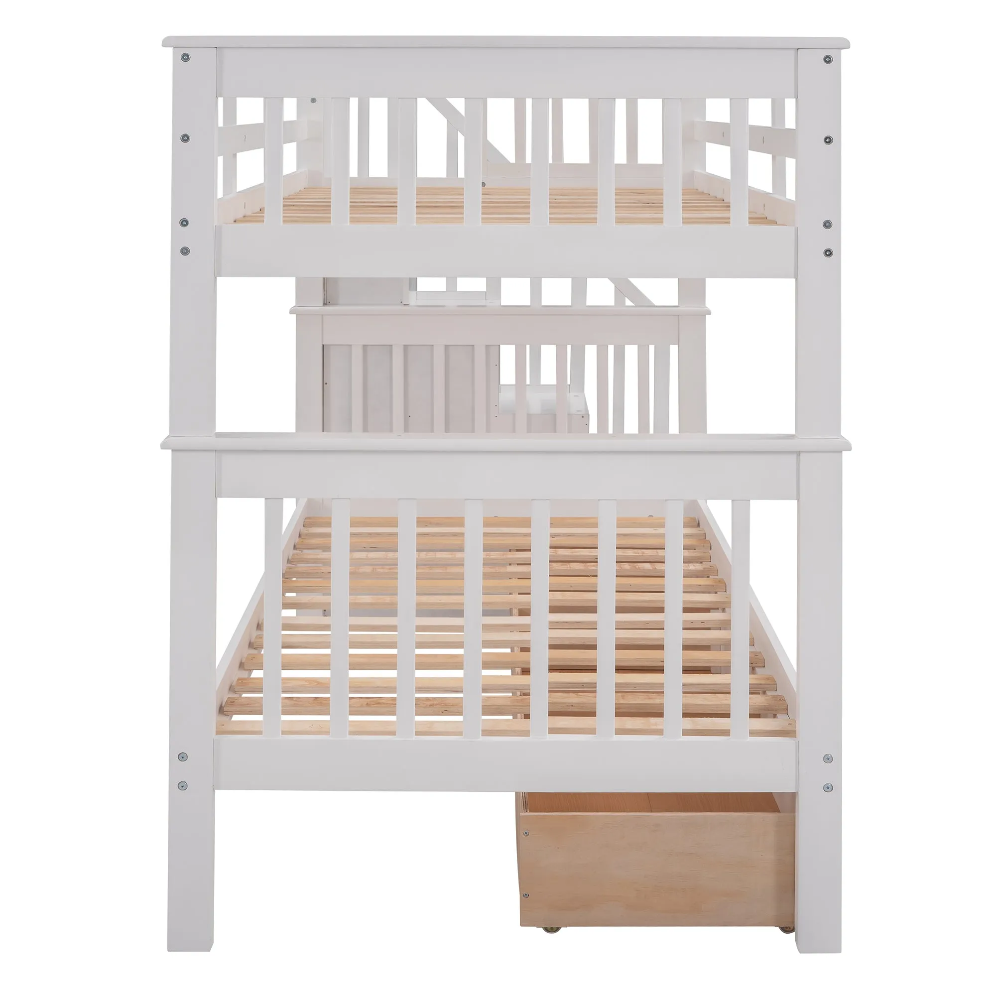 MyRoom Stairway Twin-Over-Twin Bunk Bed with Three Drawers