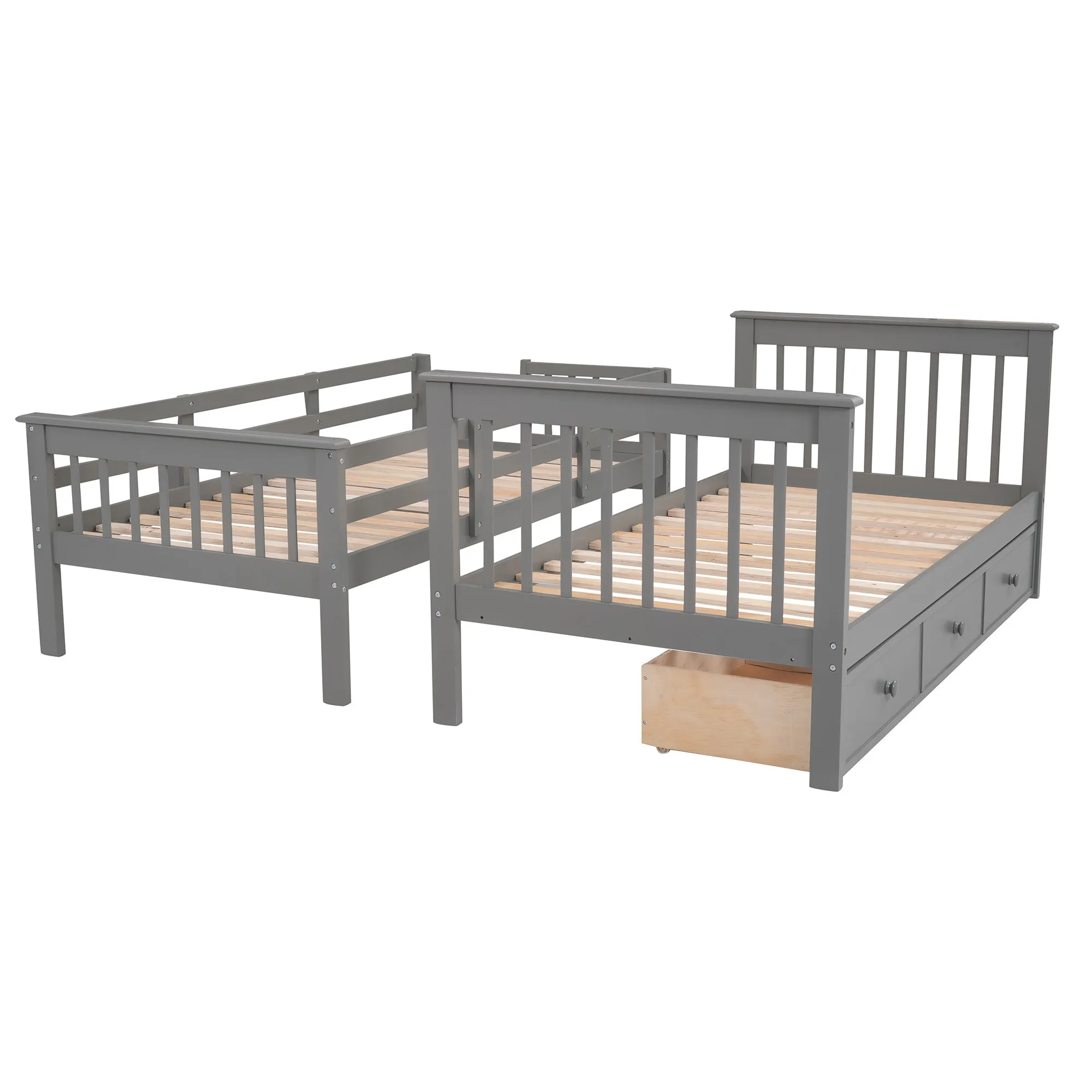 MyRoom Stairway Twin-Over-Twin Bunk Bed with Three Drawers