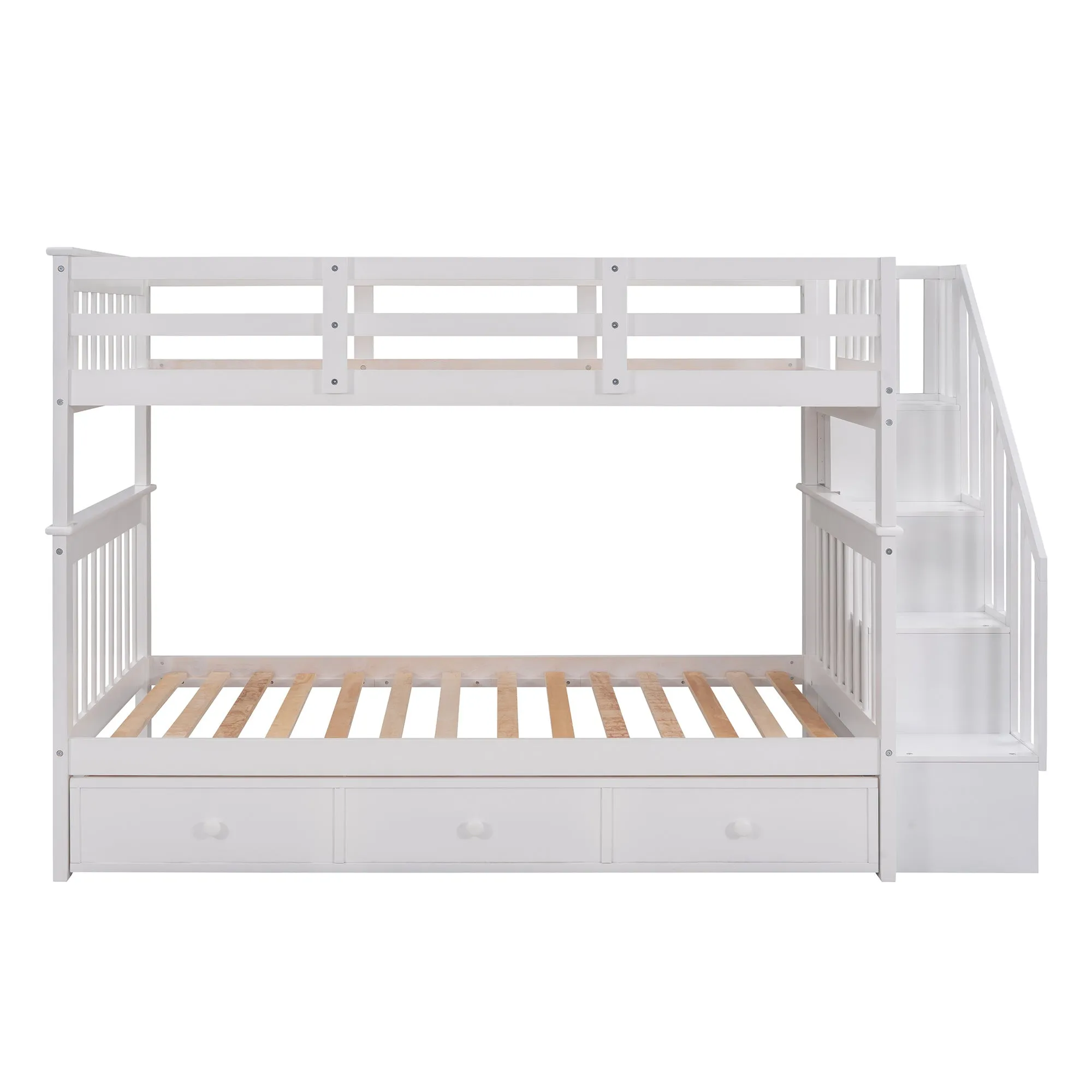 MyRoom Stairway Twin-Over-Twin Bunk Bed with Three Drawers