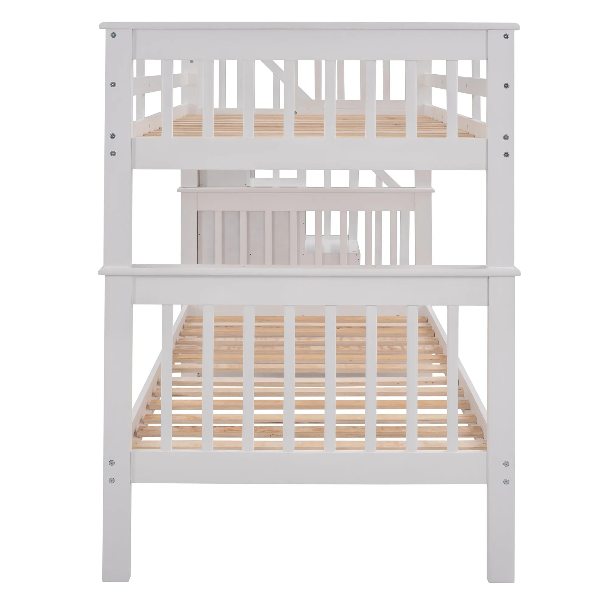 MyRoom Stairway Twin-Over-Twin Bunk Bed with Three Drawers